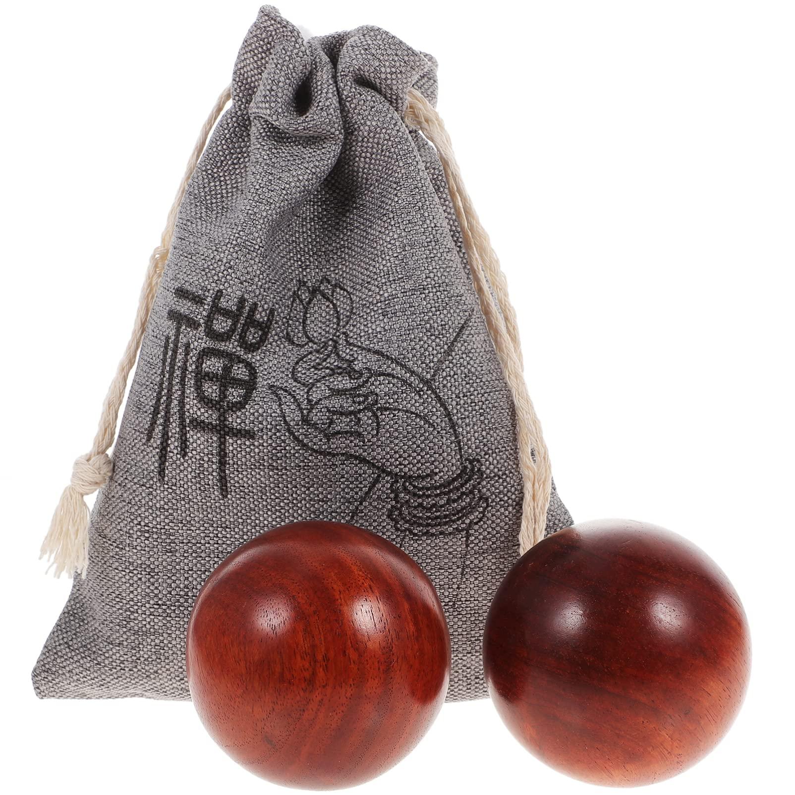 STOBOK STOBOK Baoding Balls Wooden Hand Training Balls Chinese Health Exercise Massage Balls Stress Relieve Hand Exercise Hand Massage Balls