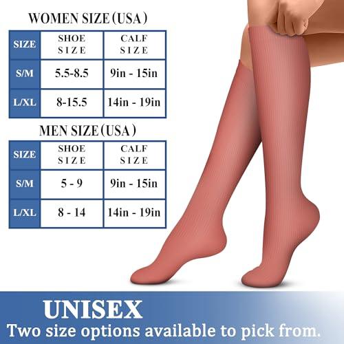 CHARMKING CHARMKING Compression Socks for Women & Men Circulation 8 Pairs 15-20 mmHg is BEST Graduated for Nurses, Support, Athletics, Cycling, Running, Flight Travel, Pregnancy Boost Performance(Multi 46,L/XL)