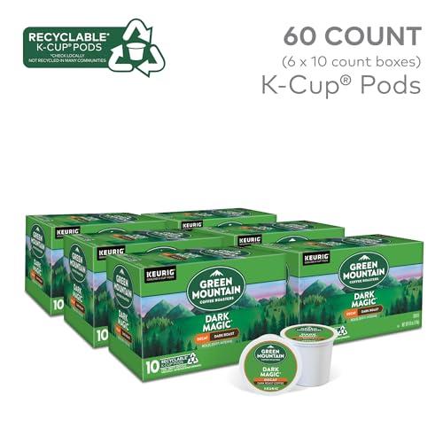 Green Mountain Coffee Roasters Green Mountain Coffee Dark Magic Decaf, Keurig Single Serve K-Cup Pods, Dark Roast Coffee, 60 Count, (6 Packs of 10)
