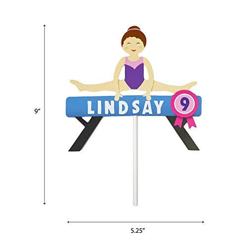Merrilulu Gymnastics - Custom Name Cake Topper | Gymnastics Birthday Party Decor | Gymnast Name Cake Topper | Gymnastics Custom Name Topper | Girls Birthday Party