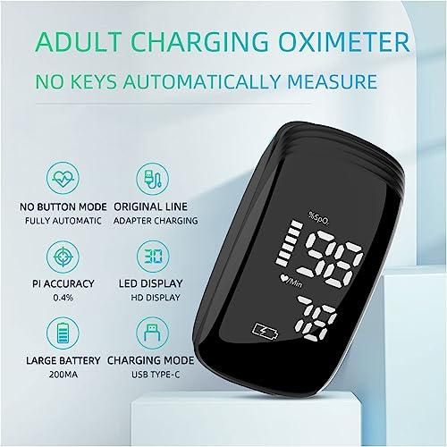 Hummingbird Pulse Oximeter Fingertip, Pulse Oximeter Rechargeable,Pulse Oximeter with Rechargeable, Fingertip Blood Oxygen Saturation Monitor Rechargeable, Accurate Fast SpO2 Reading (Black)