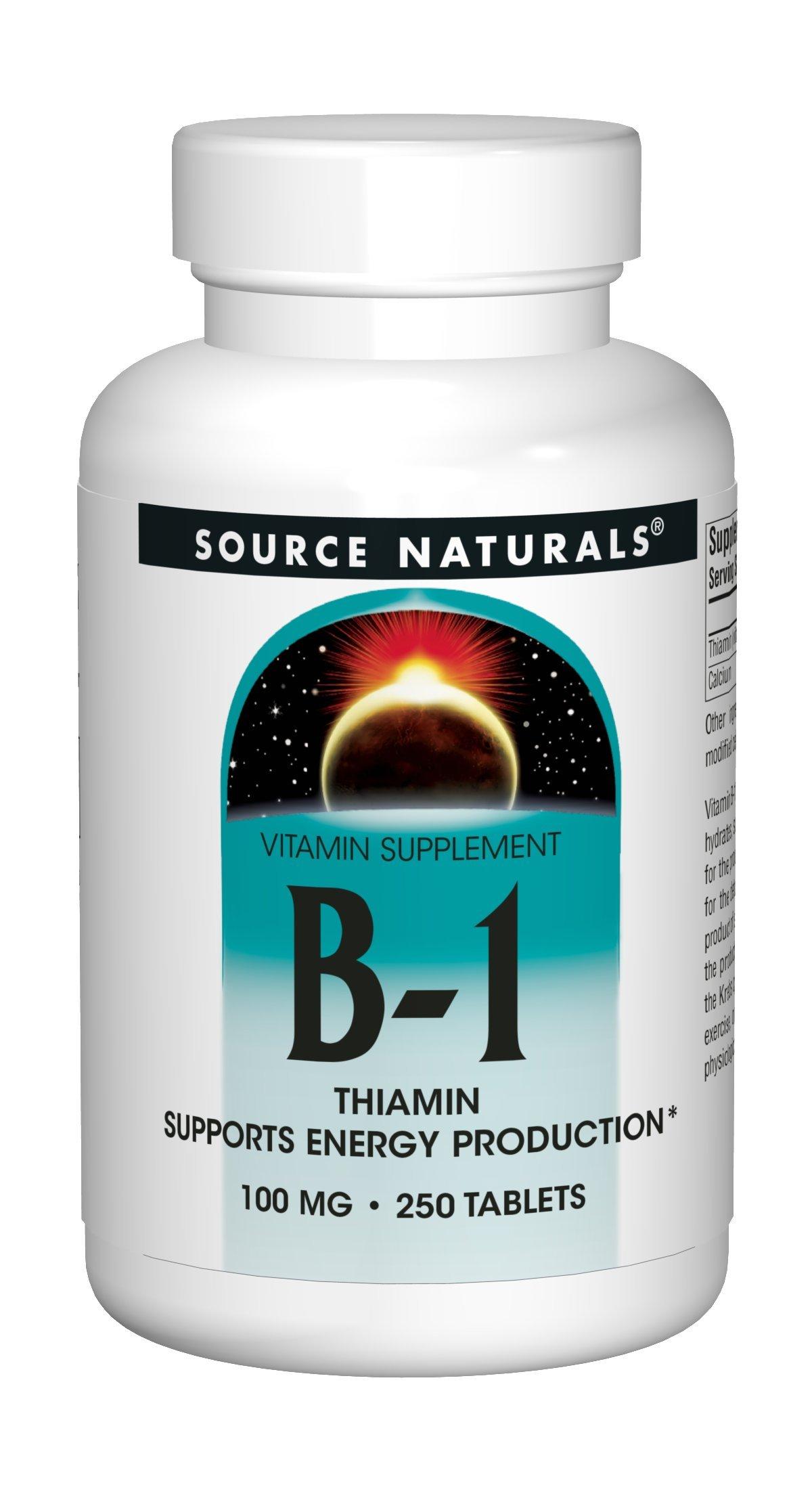 Source Naturals Source Naturals Vitamin B-1 Thiamin 100 mg Supports Energy Production - 250 Tablets