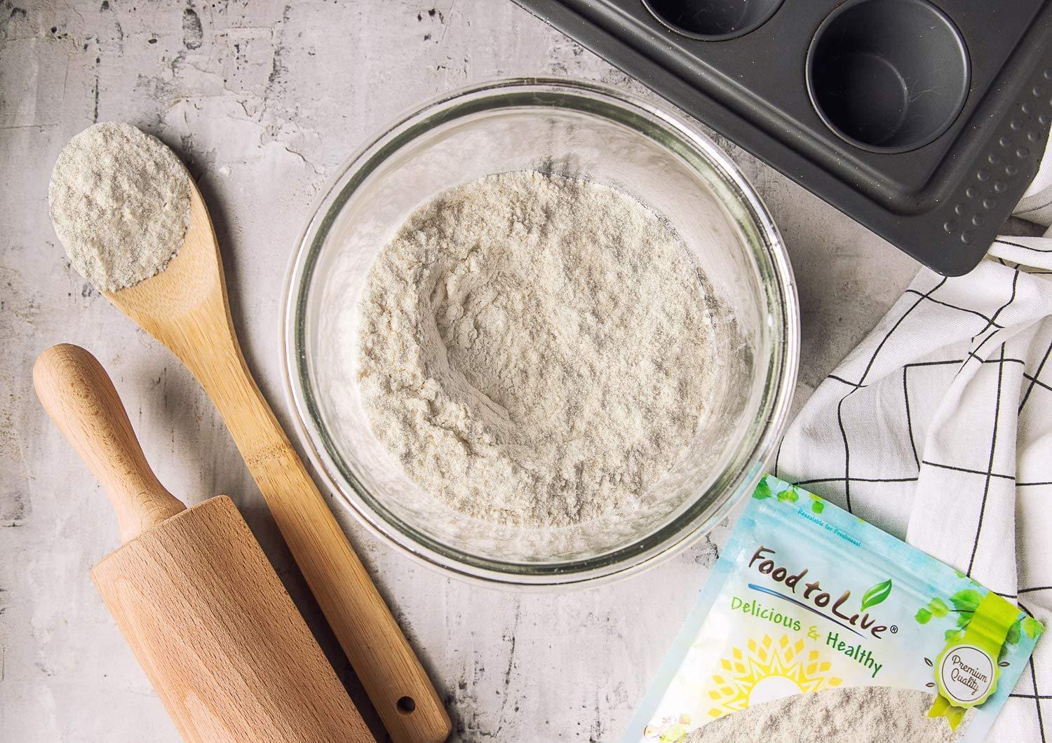 Food to Live Food to Live Unbleached White Fine Pastry Flour, 1 Pound Stone Ground from Soft White Whole Wheat Berries, Finely Milled and Sifted, Unbromated, Kosher, Vegan, Bulk