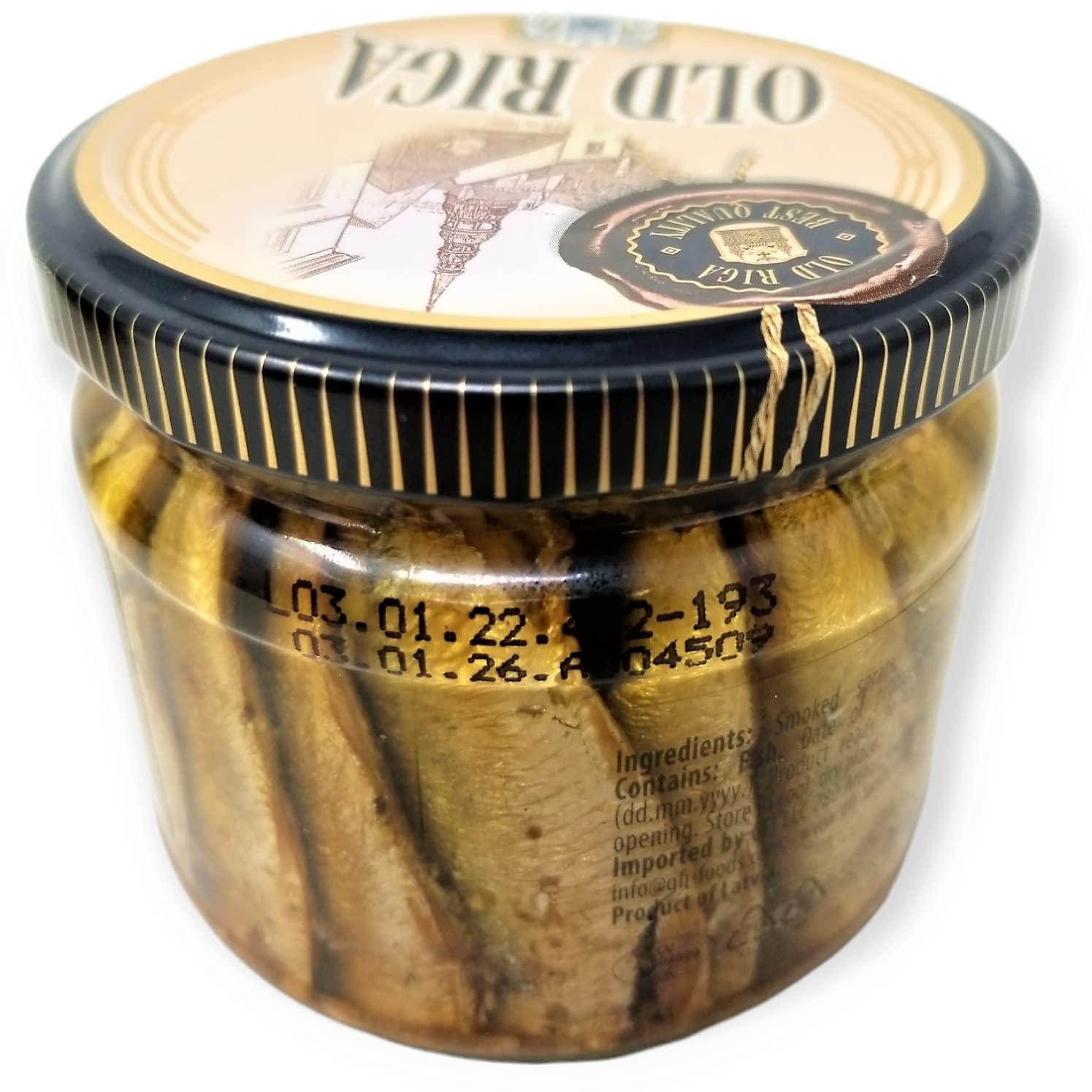 Belevini Old Riga Smoked Sprats in Olive Oil 250g/6.2 Oz | Kosher Product, Non GMO, BPA Free, Keto Friendly | Rich in Omega-3 Fatty Acid, Vitamins and Minerals| From Fresh Wild Caught Sardines of Cold European Seas (Pack of 2)