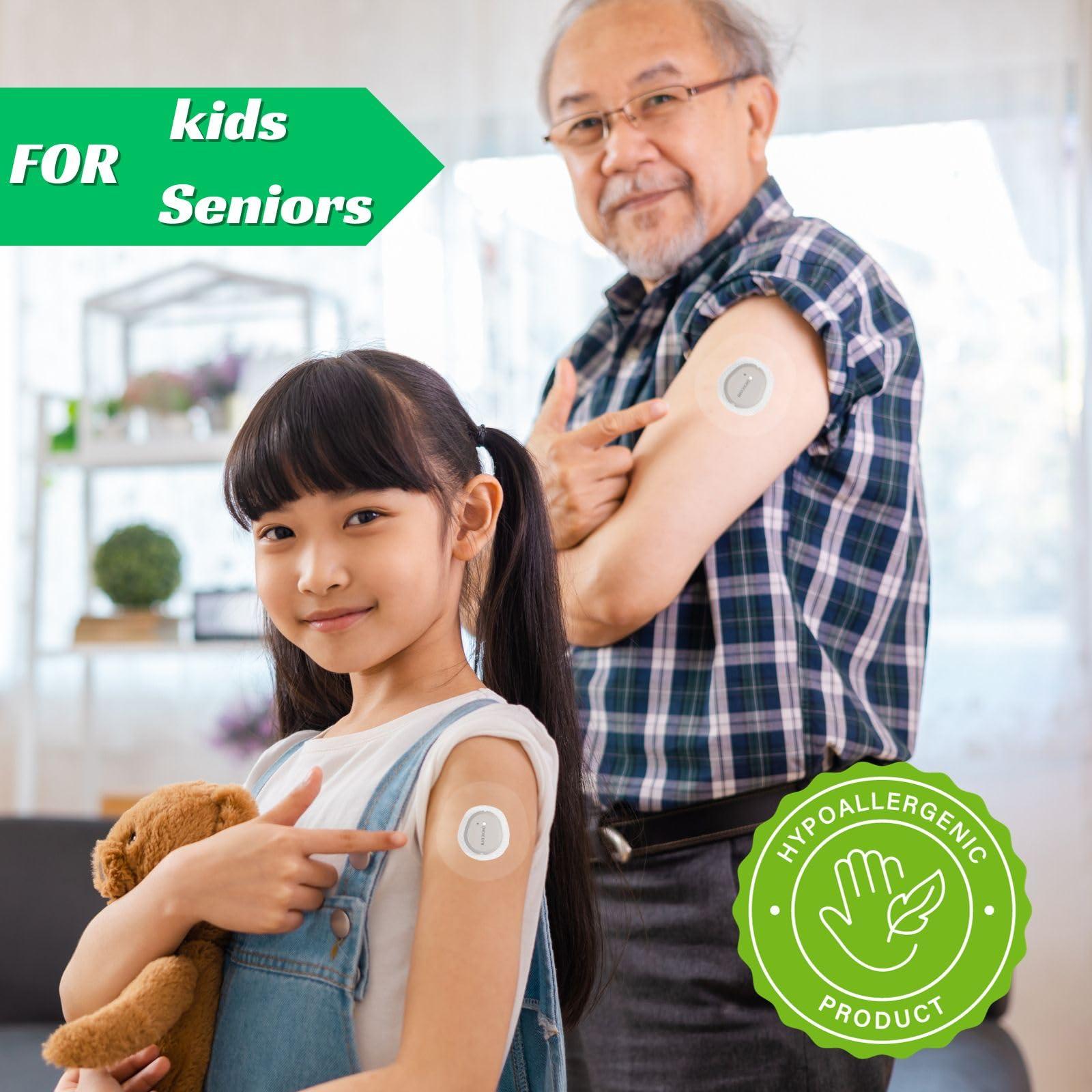 MJDK Adhesive Patches Pre-Cut for Dexcom G7, 40 Pack Waterproof Over Patches for Kids and Seniors 10 Days Long Stay CGM Tape