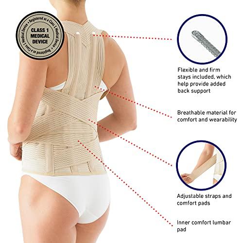 Neo G Neo G Dorsolumbar Support Brace - Back Support For Early Kyphosis, Rounded Shoulders, Posture Correction, Muscular Aches, Lumbar Support - Fully Adjustable - Class 1 Medical Device - Large - Long