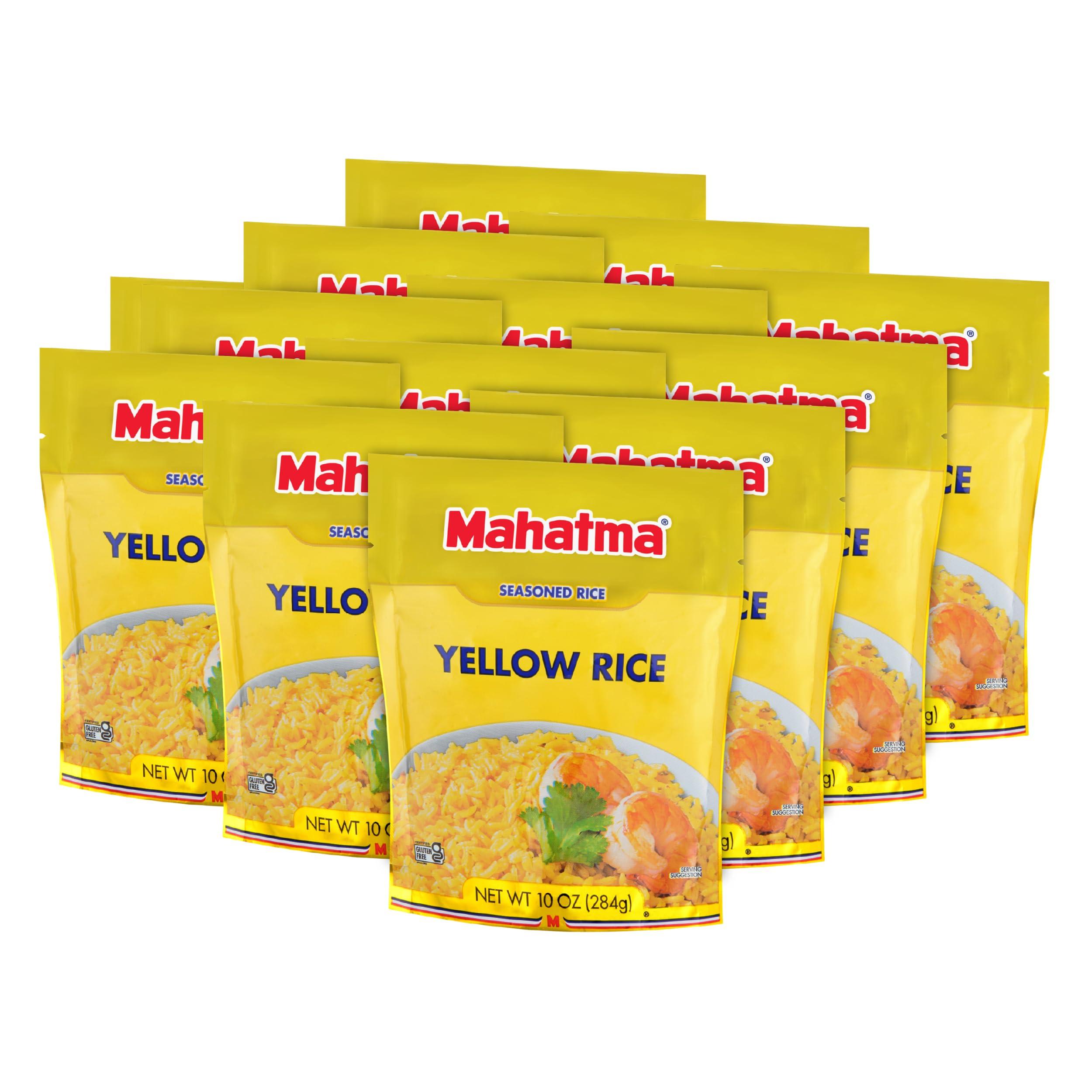 Mahatma Mahatma Yellow Rice Mix, Long-Grain Rice, Stovetop or Microwave Rice, Gluten-Free and Kosher 20-Minute Rice, 10 Ounces, Pack of 12