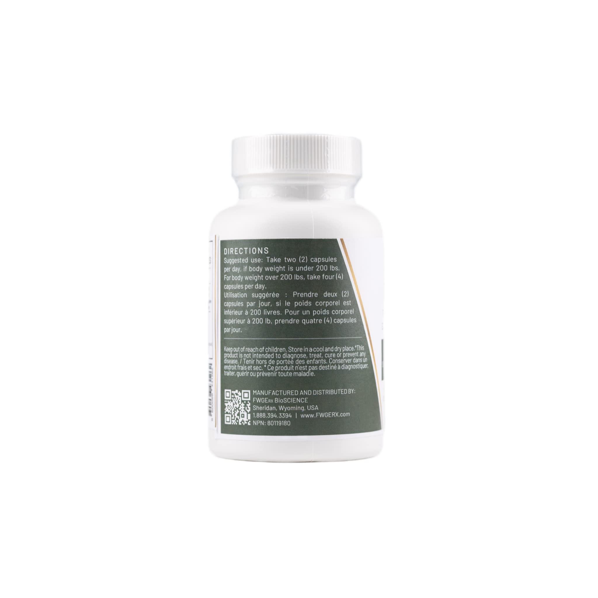FWGE Rx BioSCIENCE Spermidine Immune Defense and Cellular Health - Fermented Wheat Germ Extract, Vitality Inducer, Holistic, Non-GMO, Gluten-free, Sugar-free, Vegan, Antioxidant, Natural, 60 Capsules