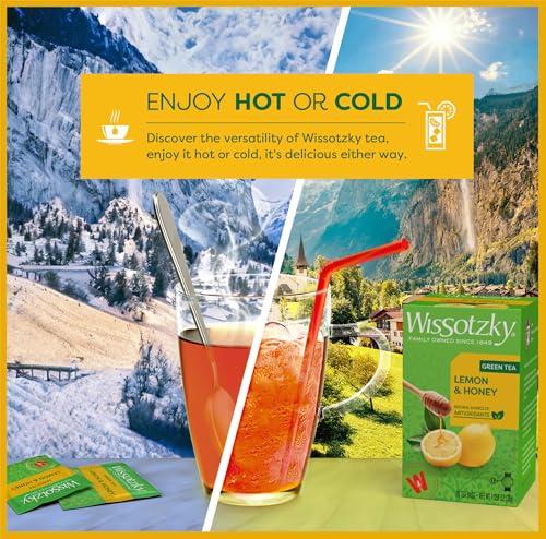 Wissotzky Tea Wissotzky Lemon & Honey Green Tea, 20 Tea Bags | Antioxidant Rich | Soothing Honey Lemon Tea Blend | Green Tea Bags (1)