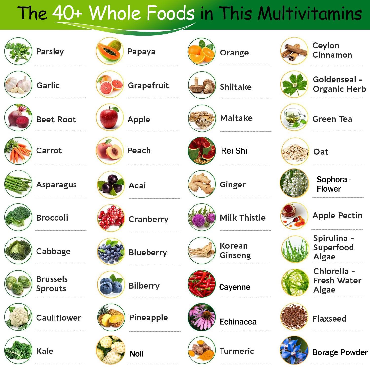 VEGEPOWER Whole Food Multivitamin for Men Women - with 65+ Vitamins, Minerals, Organic Nature Powder & Extracts - Whole Food Supplement for Energy, GUT, immune Health - All Natural, Non-GMO 90 Vegan tablets