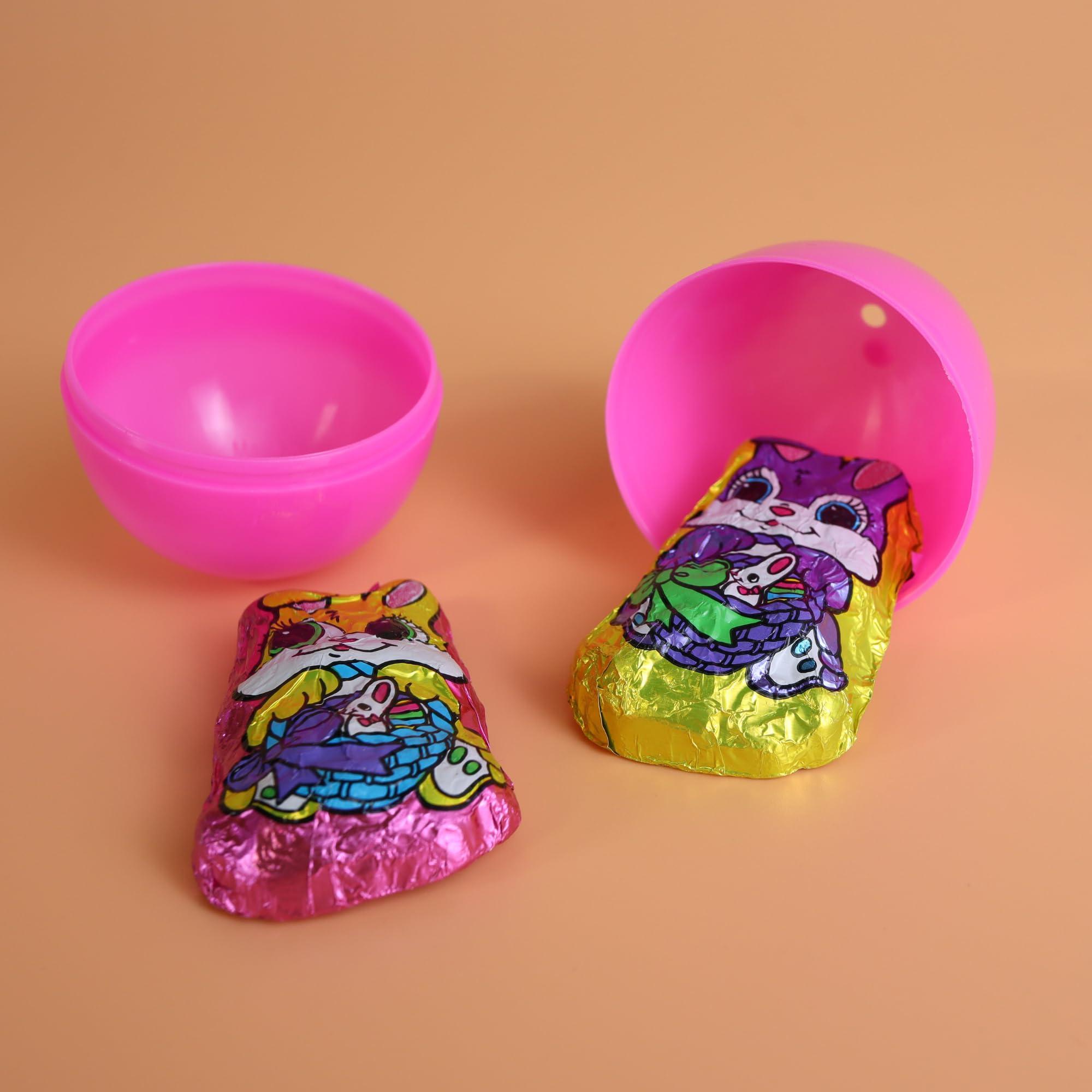 Needzo Bulk Individually Wrapped Milk Chocolate Easter Eggs and Bunnies, Mini Candies for Egg Fillers, 4.5 Ounces (1 of Each)