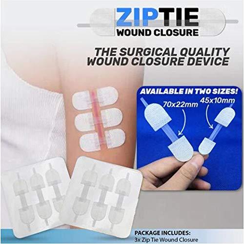 GUAIX 3Pcs White Outdoor Hemostatic Adhesive Close Wounds Painless Laceration Patch Zip Tie Wound Closure Zip Stitches Medical Bandage Band Aid(Small)
