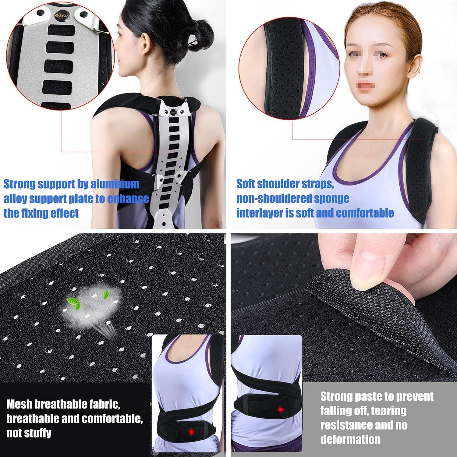 SJHY Posture Corrector Back Brace Metal Back Lumbar Support for Adults Men Women Lumbar Shoulder Posture Correction Pain Relief Back Posture (Size : Medium)