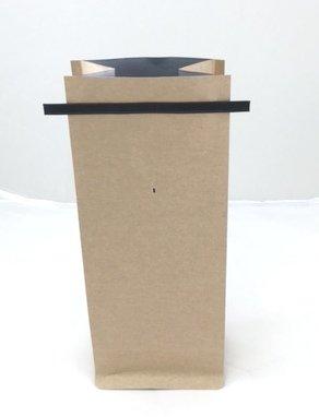 Bags and Pouches BAP 16 oz Kraft Block Bottom Side Gusseted Bag, Valve, Tin Tie (200 pcs)