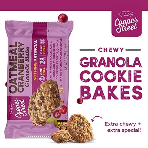 COOPER STREET Cooper Street - Chewy Granola Bakes, Cranberry Oatmeal Cookies, Oatmeal Bars Alternative, Guilt-Free Snacks/Breakfast Cookies, No Nuts, Dairy, Soy & Artificial Ingredients, 12ct Economy 2 Packs