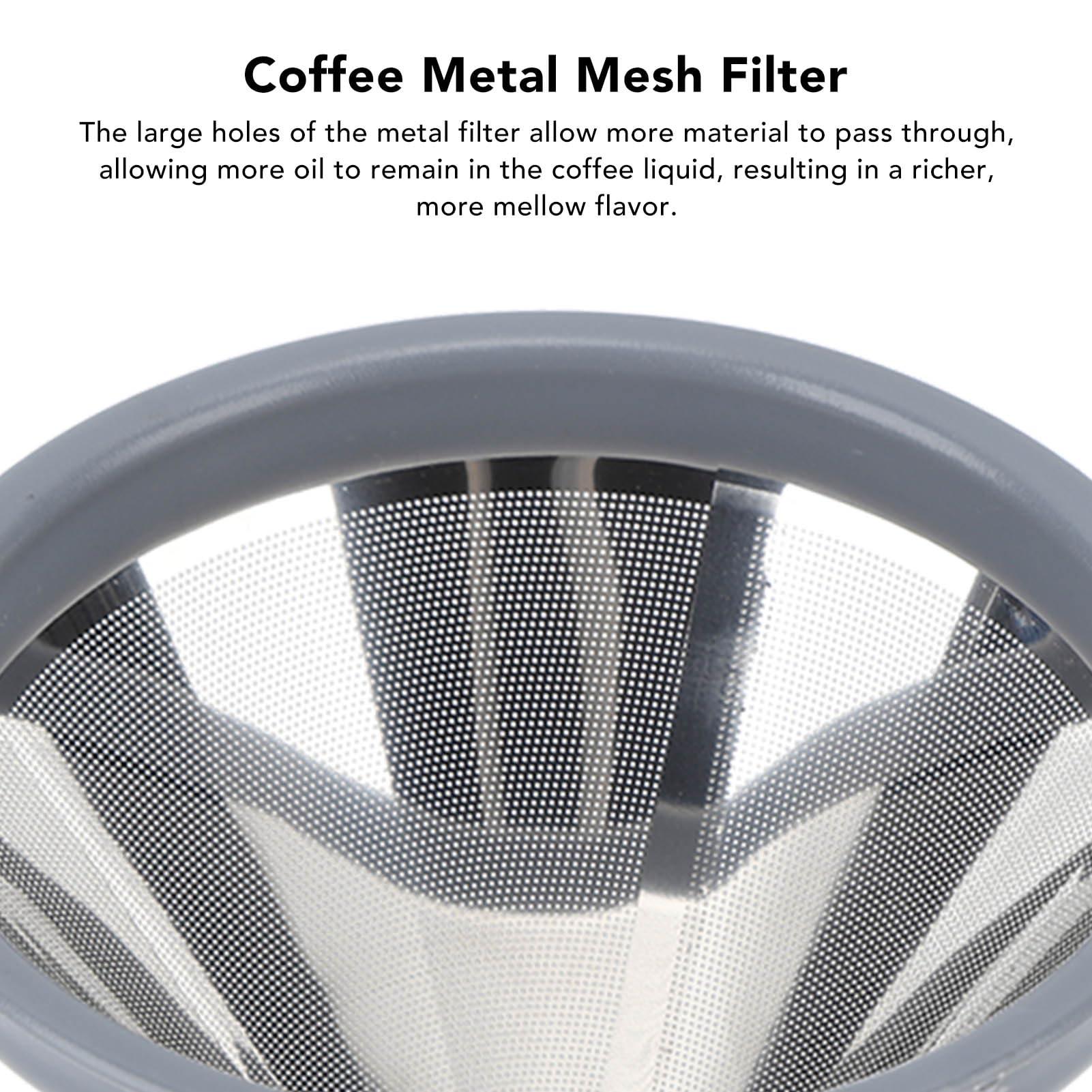 Atyhao Pour Over Coffee Filter, Stainless Steel Reusable Pour Over Coffee Filter Portable Metal Coffee Dripper for Home Travel Office (1 to 3 Cups)