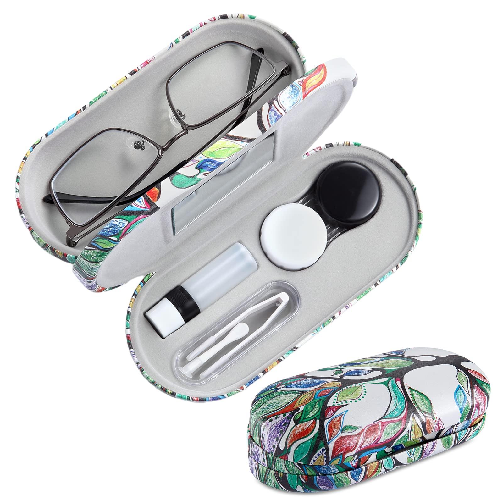 AITIME AITIME Contact Lens Case, Contact Case Kit, 2 in 1 Double Sided Portable Contact Lense Case and Eyeglasses Case, with Marbling, Multifunction, Durable, Compact, Portable Storage Kit