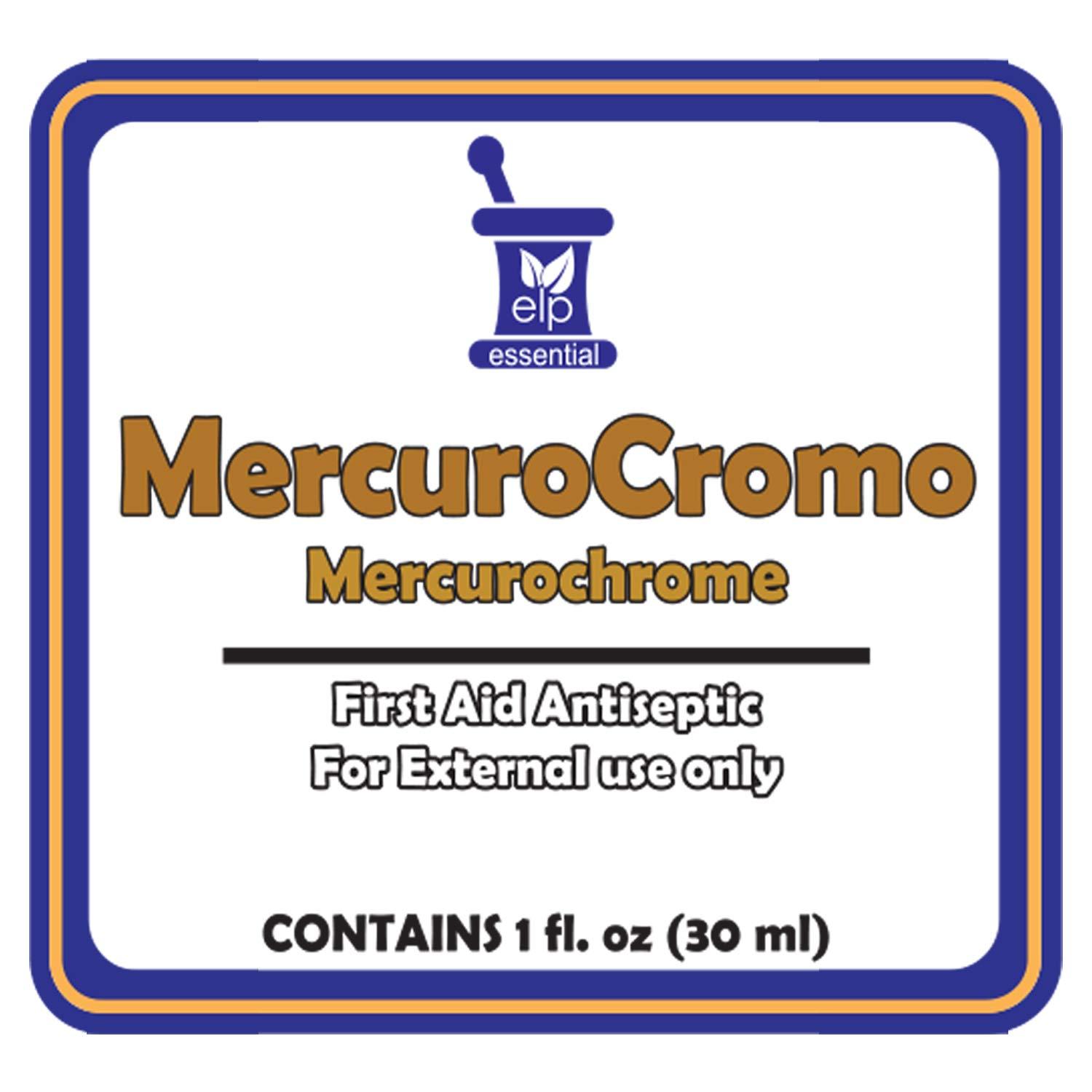 ELP ESSENTIAL Mercurochrome Antiseptic Mercuro Cromo 1oz