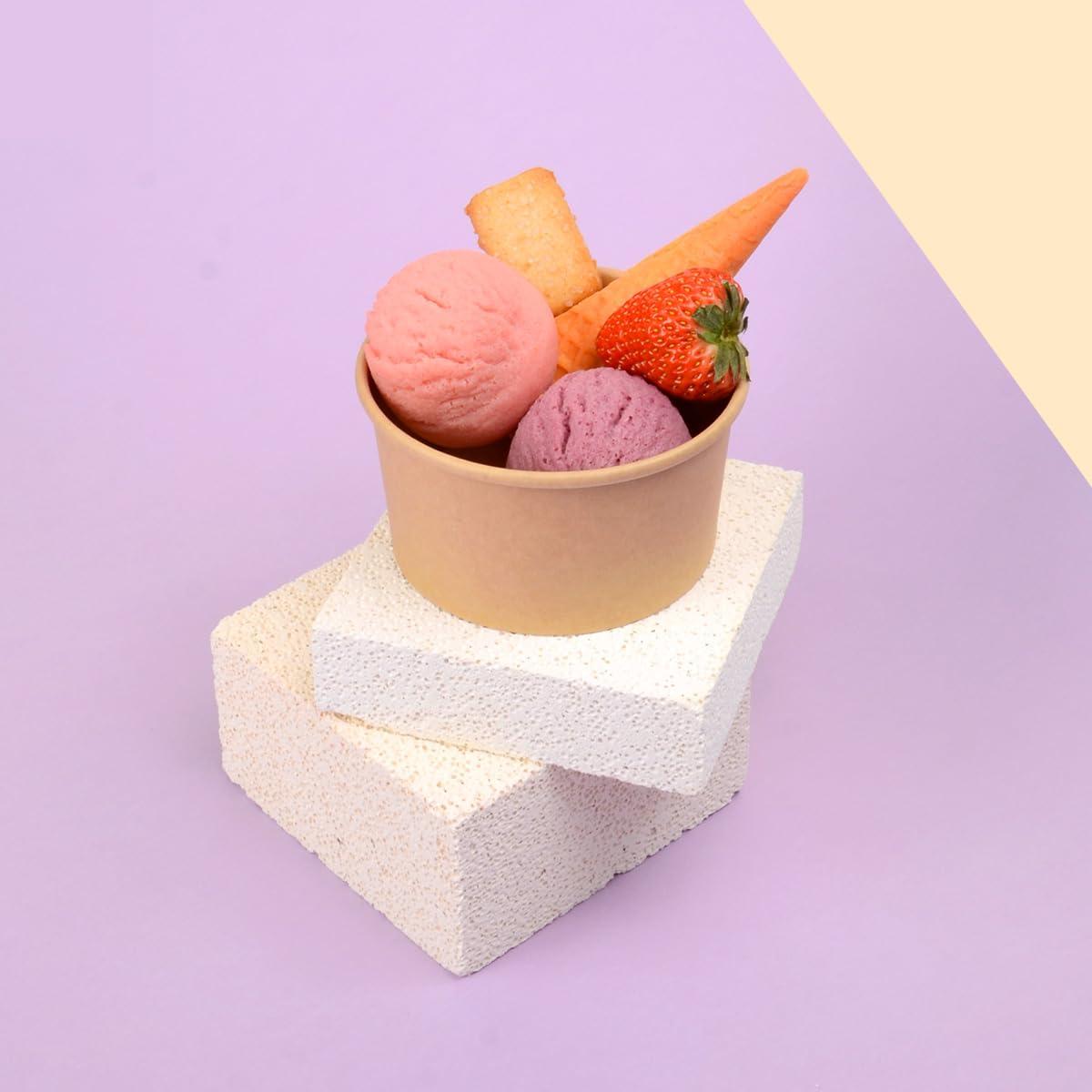 bloomoon bloomoon 12 oz Paper Ice Cream Cup 90 Pack, Leak Proof Wide Round 12 oz Paper Ice Cream Bowl for Dessert Snack Frozen Yogurt