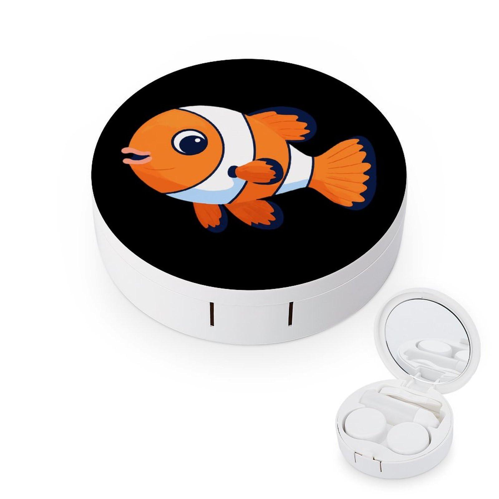 XKAWPC Clown Fish Contact Lens Travel Kit Portable Cute Contact Box with Mirror for Daily Outdoor