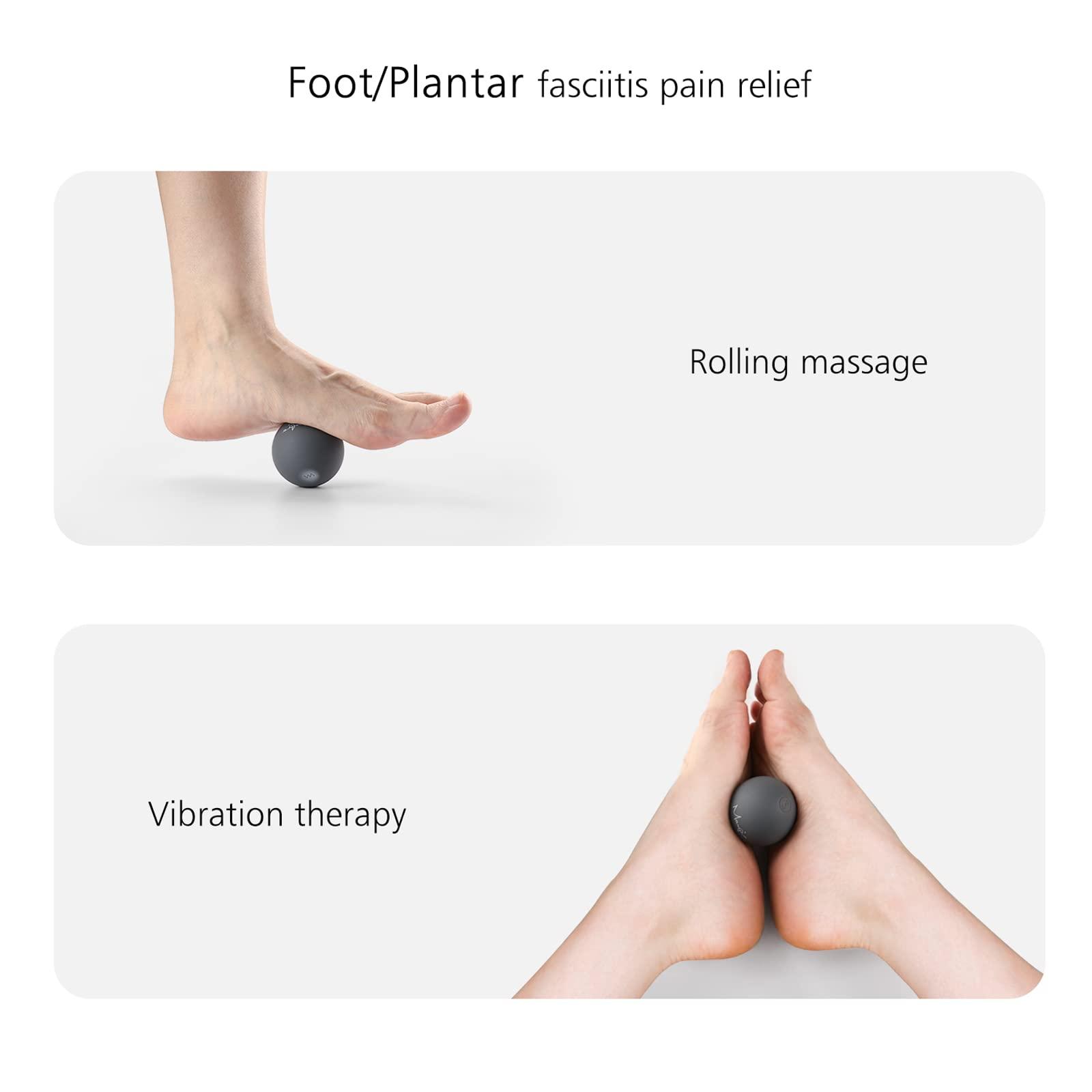 Maxgia Maxgia 2\" Mini Massage Ball, 5 Speeds Vibrating Massage Roller Ball for Palm, Hand, Foot, Leg, Neck, Back, Trigger Point Muscle Therapy Ball for Myofascial Release, Plantar Fasciitis Relief, Blue