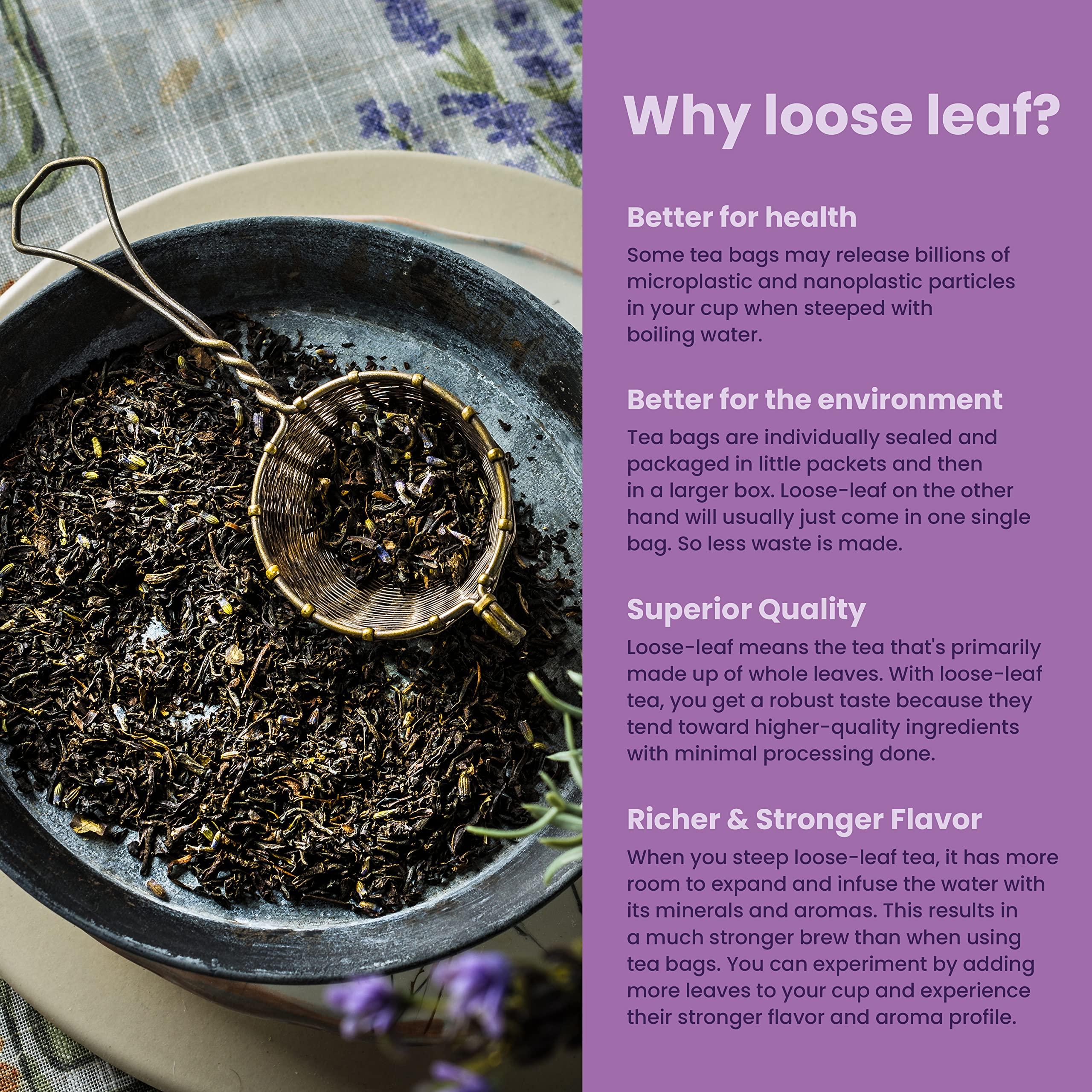 Gardenika Gardenika Organic Earl Grey Loose Leaf Tea with Lavender and Bergamot Oil, Caffeinated Black Leaves, Kosher, No Natural or Artificial Flavors - 4 oz