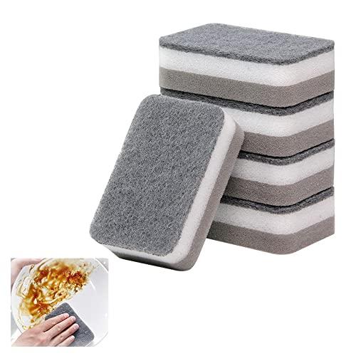 ADILAIDUN Wood Pulp Cotton Rags,Wood Pulp Sponge Block Magic Wipe,Sponge Block Wipe,for Kitchen,Multi-Use Sponge (5pcs)
