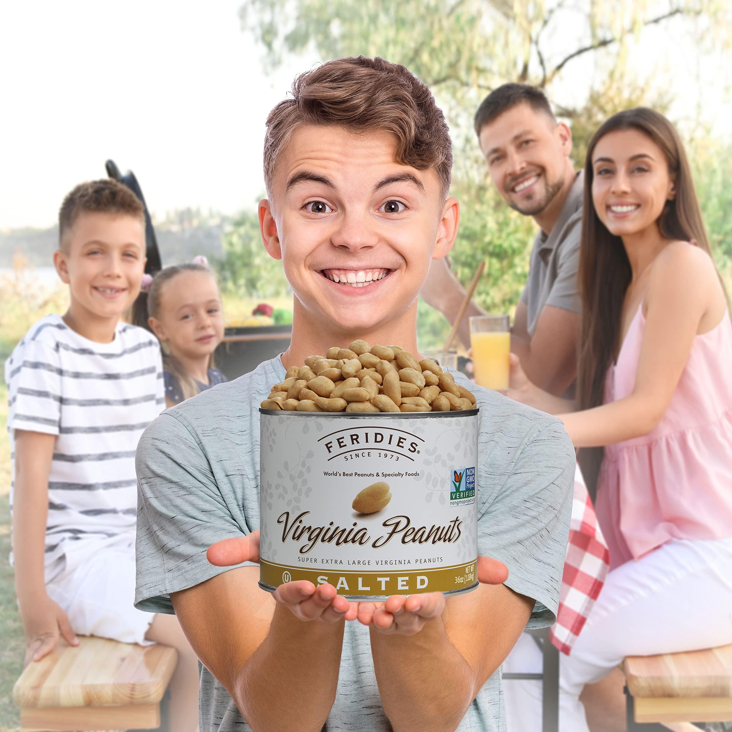 FERIDIES 4 Pack-36oz Can Salted Virginia Peanuts