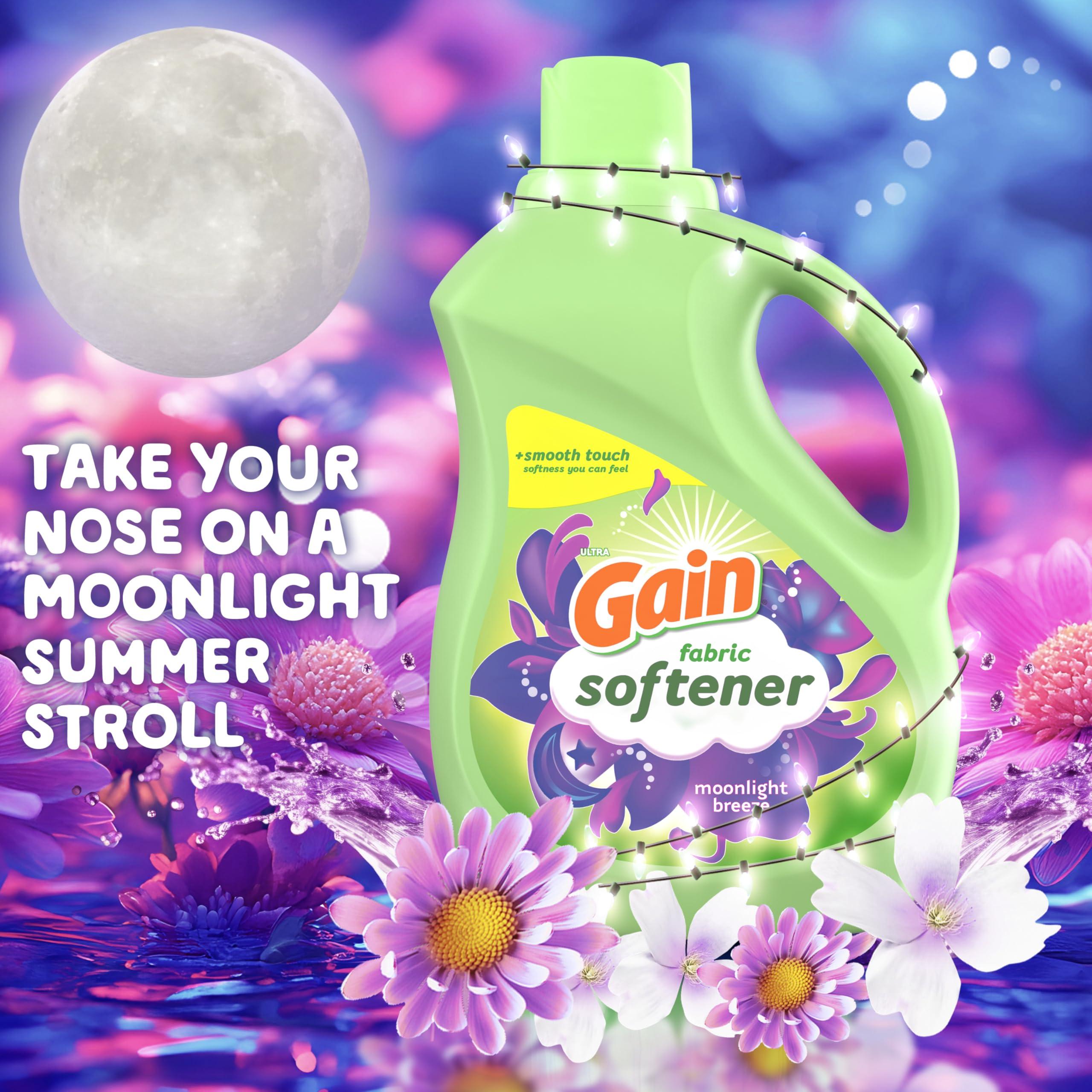 Gain Gain Fabric Softener, Moonlight Breeze, 35 fl oz (4 Pack)