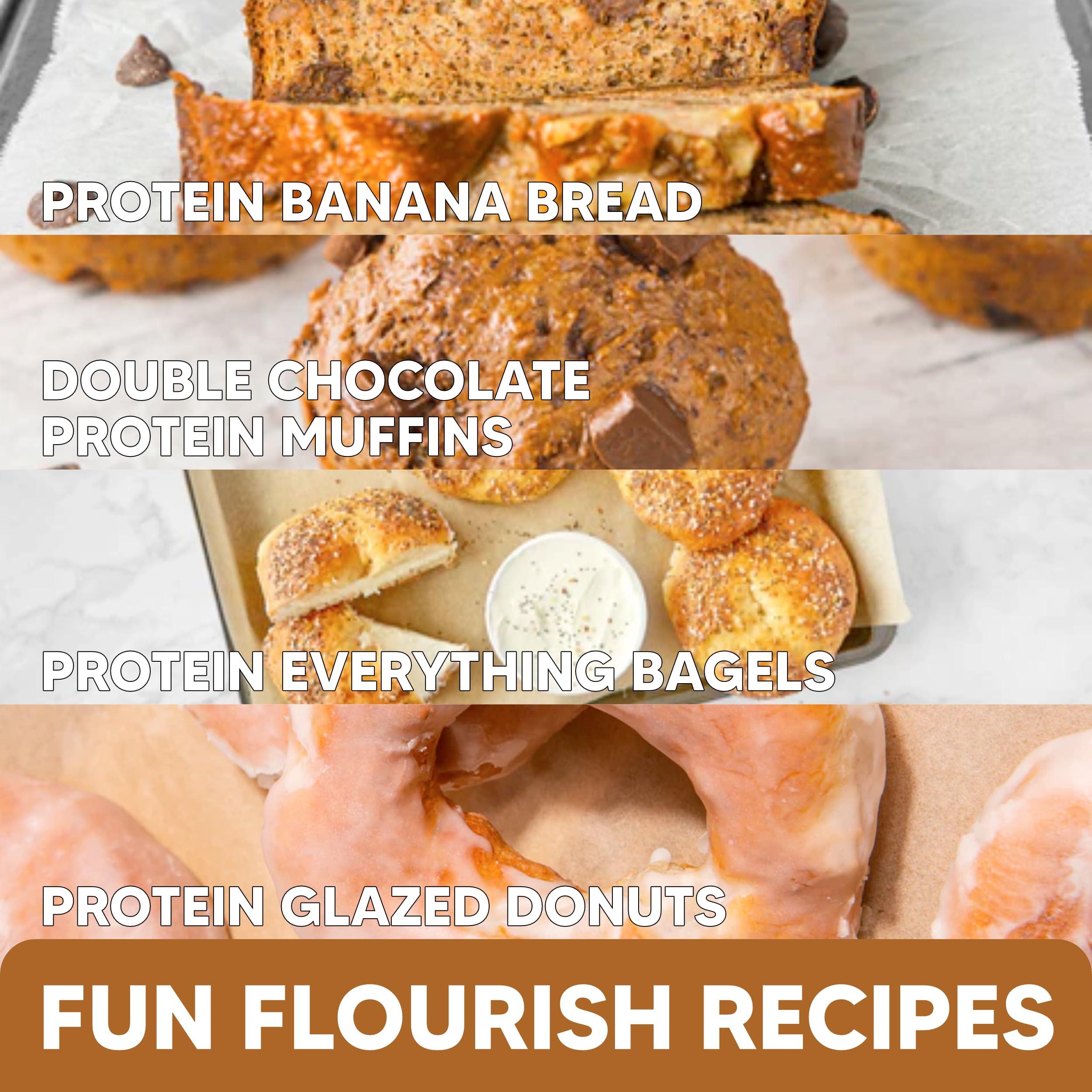 Flourish Flourish - Protein Pancake & Waffle Mix, Whey Protein Isolate & Flax Seed, Non-GMO, No Added Sugar, Superfood, High Protein & Fiber, Just Add Water - Chocolate, 16oz