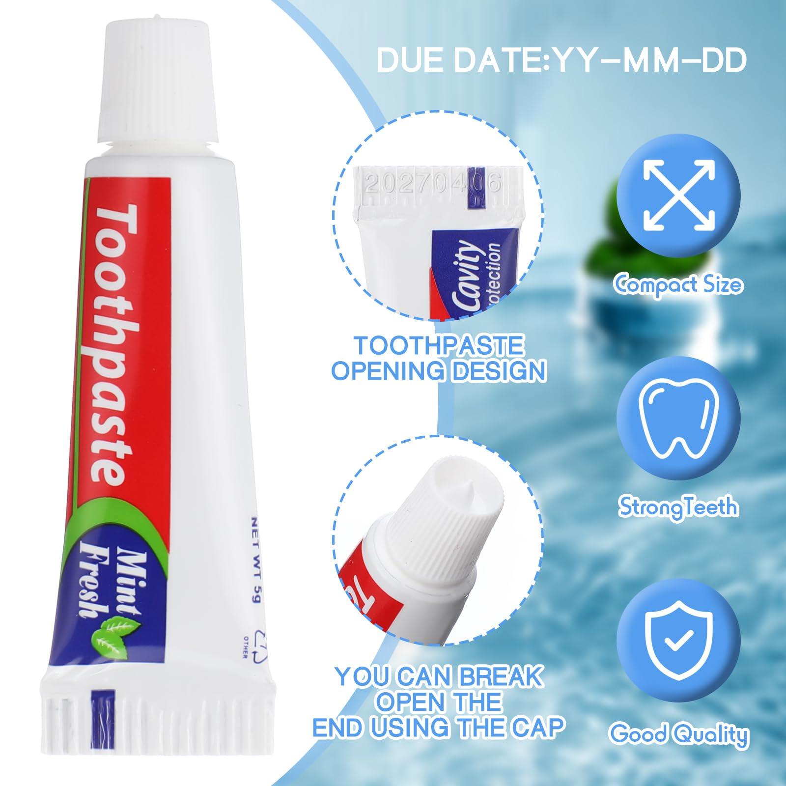 Dimsile Dimsile Mini Toothpaste Bulk Regular Clean Mint Toothpaste for Bad Breath, Helps Freshens Breath, Whitens Teeth Travel Size 0.18oz for Home Hotel Office School Camping