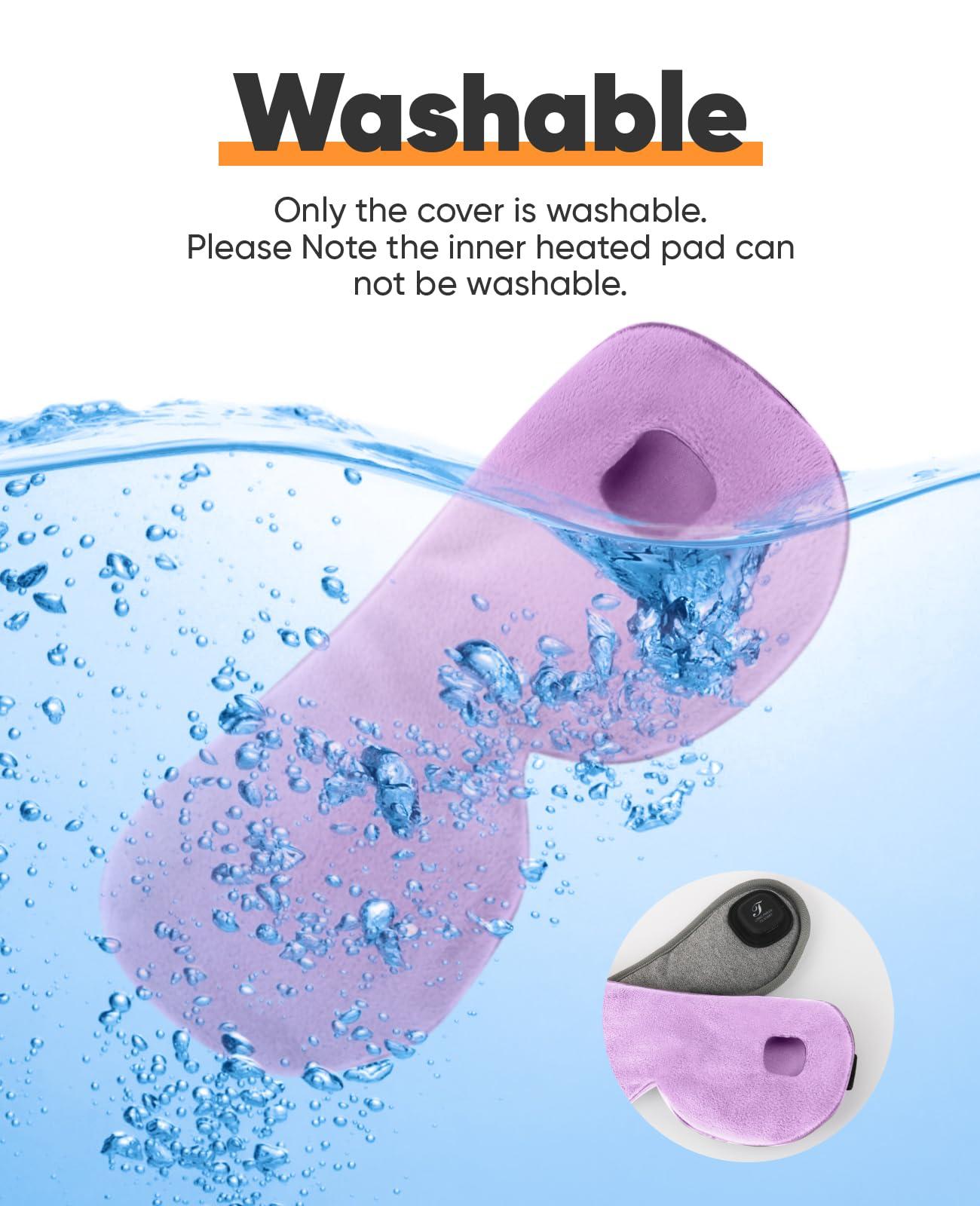 Telepepe Heated Eye Mask for Dry Eyes, Cordless Warm Eye Compress, Blepharitis, Styes, 1000mAh, Washable Cover, Gifts for Family and Friends, Travel (Purple)