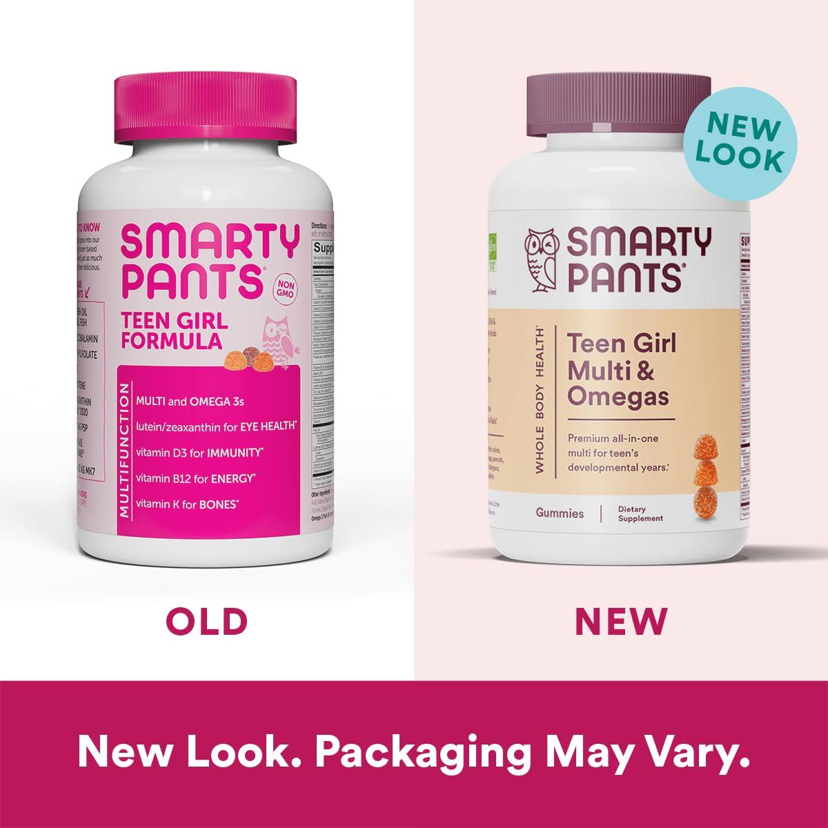 SmartyPants SmartyPants Teen Girl Multivitamin Gummies: Omega 3 Fish Oil (EPA/DHA), Vitamin D3, C, Vitamin B12 & Kids Multivitamin Gummies and Fiber Supplement: Omega 3 Fish Oil (EPA/DHA)
