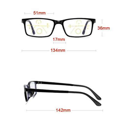 LENG LENG Progressive Multifocal Reading Glasses Men Computer Readers Blue Light Blocking Eyeglasses Lightweight Presbyopic Glasses +1.0 +1.5 +2.0 +2.5 +3.0 (Size : 1.5 X)