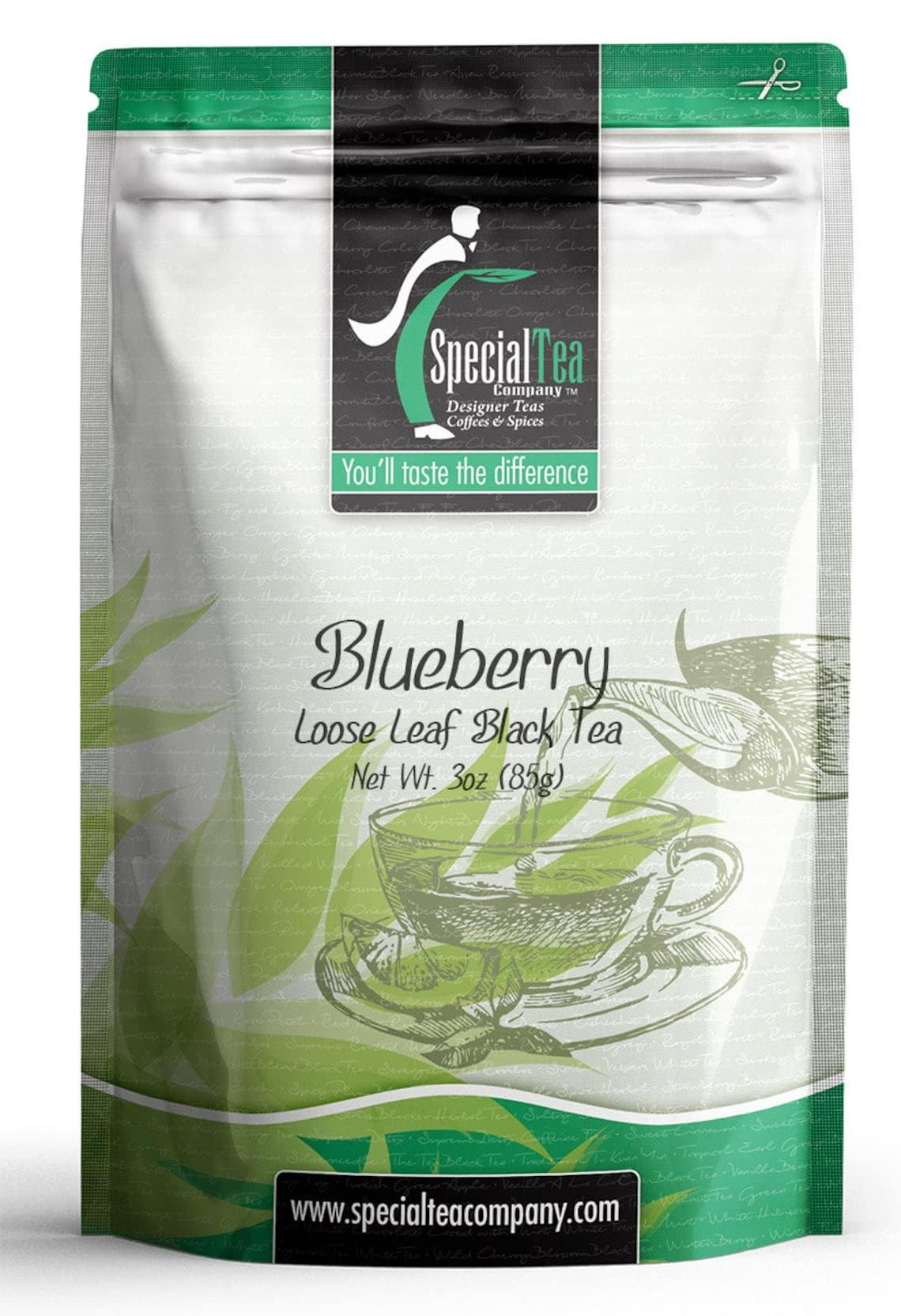 SpecialTea Company Special Tea Organic Blueberry Black Tea, Loose Leaf, 3 Ounce