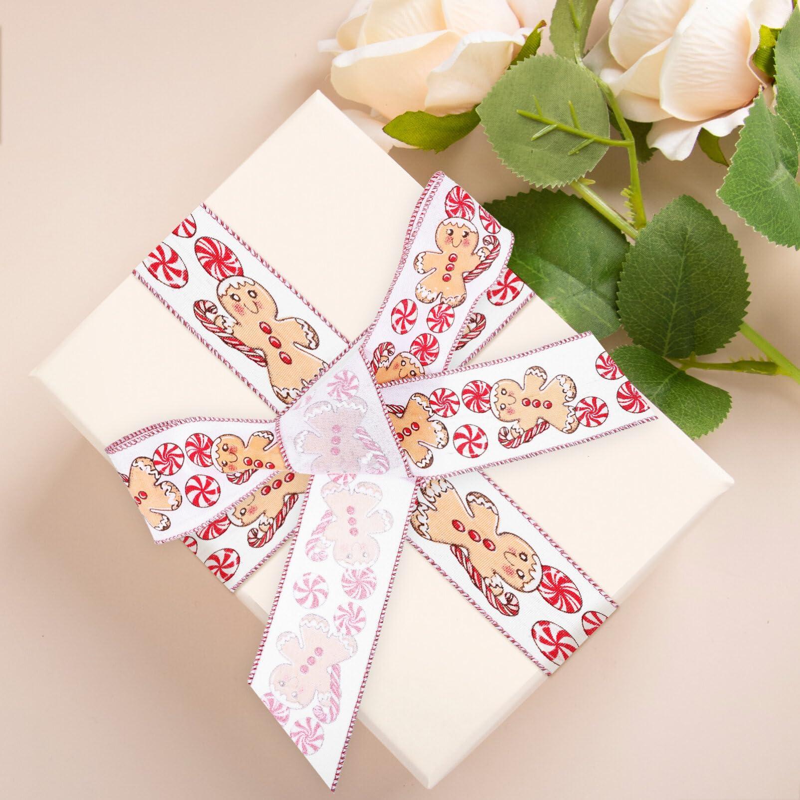 Healifty 1 Roll Handmade Wire Edge Bow Ribbon Wrapping Ribbon DIY Ribbon Christmas Tree Decorative Ribbon Xmas Ribbon Christmas Ribbon Decor Ribbons for DIY Packing Ribbons