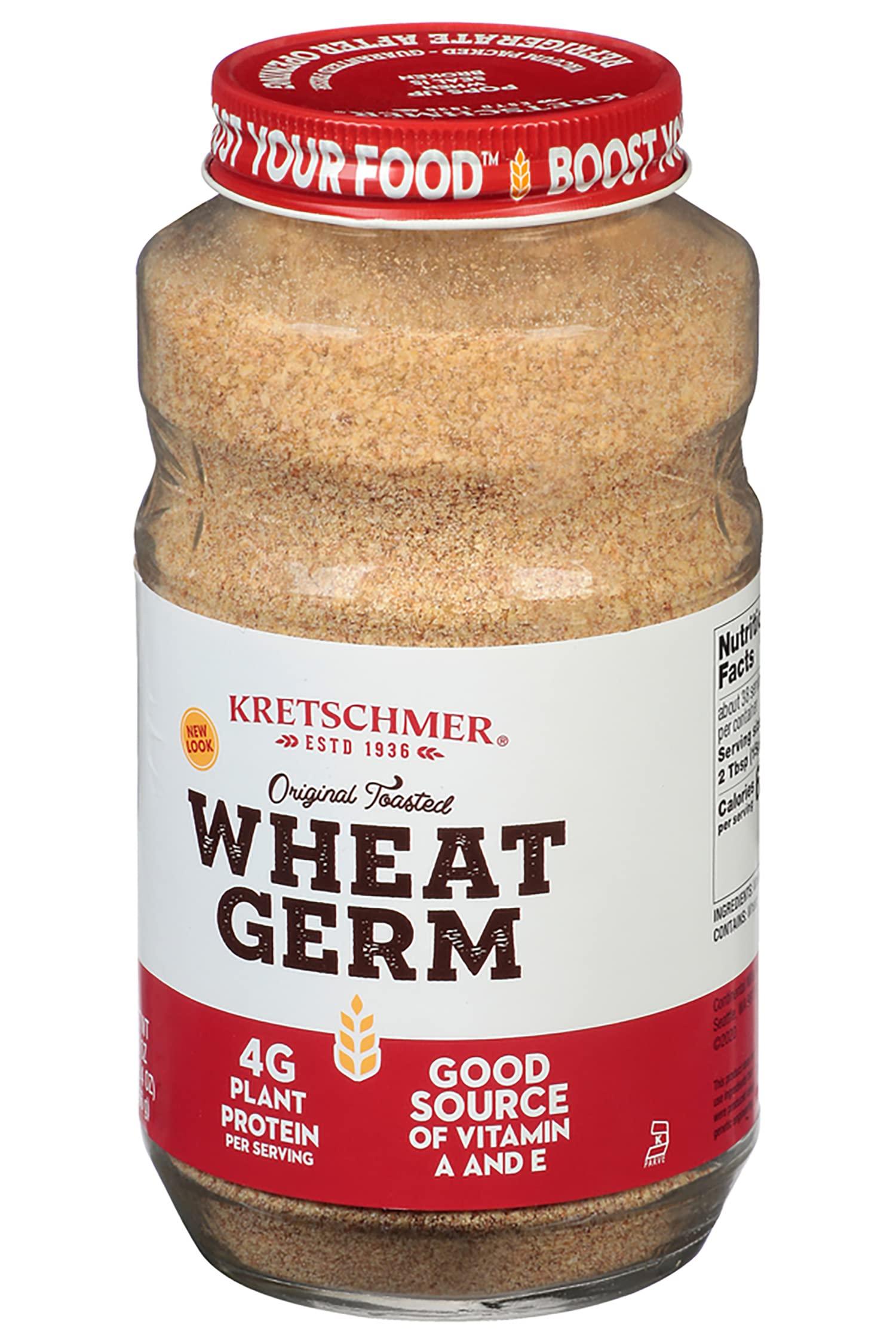 Kretschmer Kretschmer Original Toasted Wheat Germ Boost your Food with, 20 Ounce Glass Jar (Pack of 2)