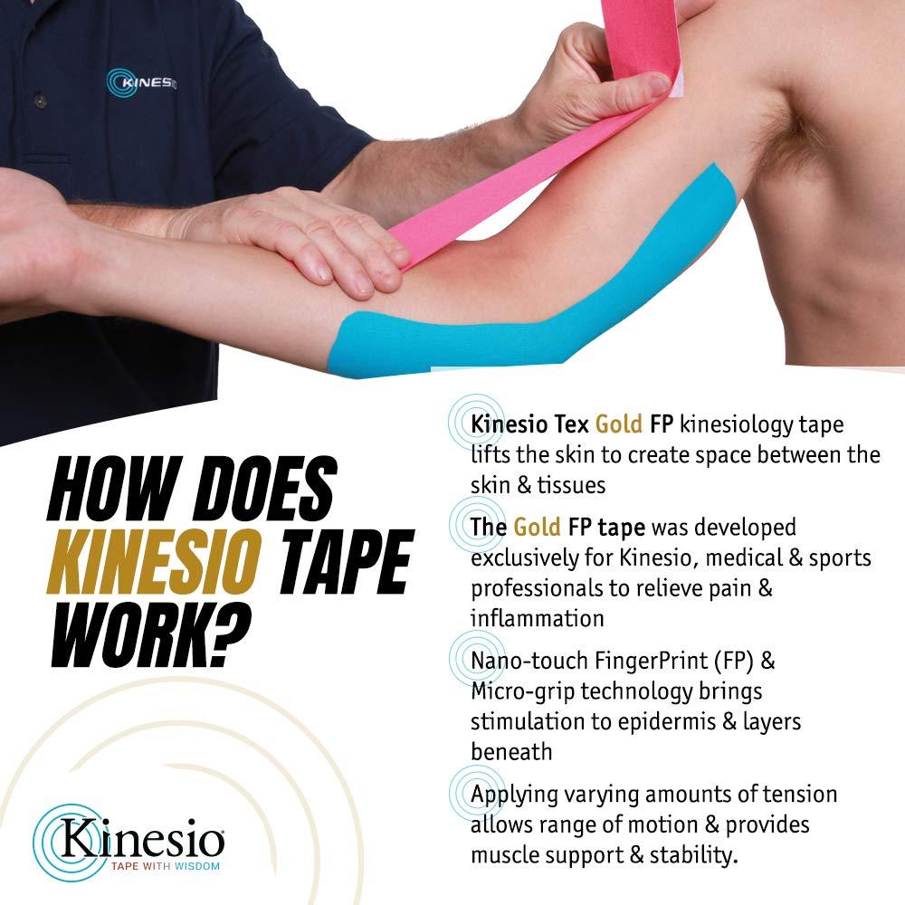 Kinesio Kinesio Taping - Elastic Therapeutic Athletic Tape Tex Gold FP - Bulk Roll - Blue – 2 in. x 103 ft
