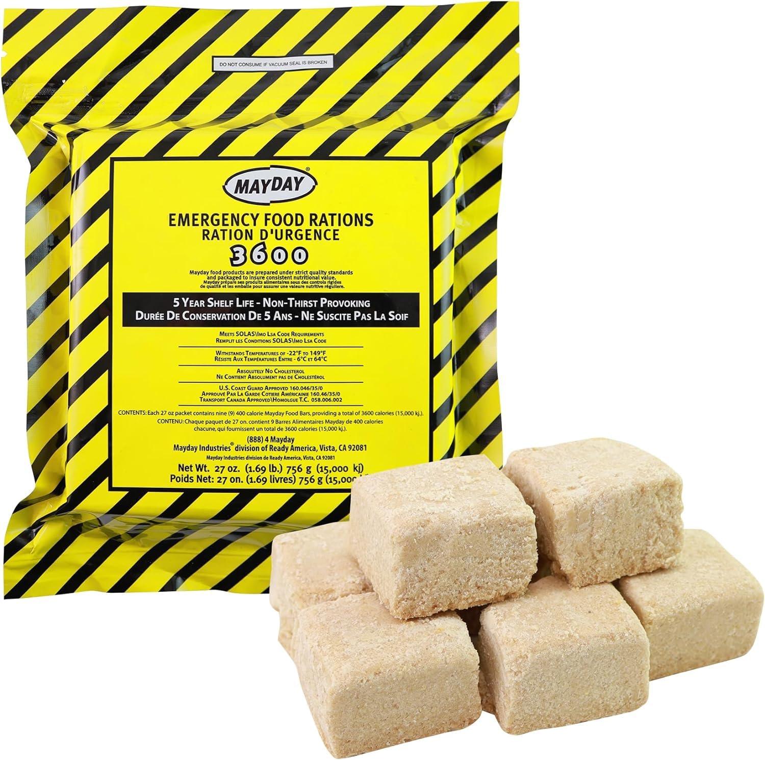 Mayday Mayday Food Bars Emergency 3600 Calorie Food Bars (20 per case) weight 39 lbs