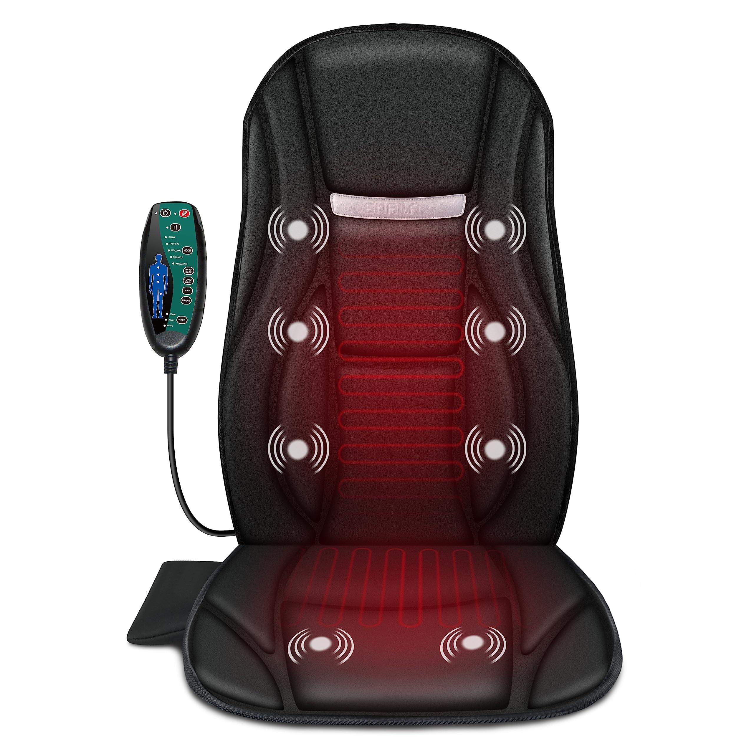 Snailax Snailax Vibration Back Massager with Heat and Ergonomic Footrest, Seat Cushion with 8 Vibrating Motors & 5 Modes, Adjustable Foot Stool with 2 Heat Levels & 3 Vibration Modes for Home, Office, Chair
