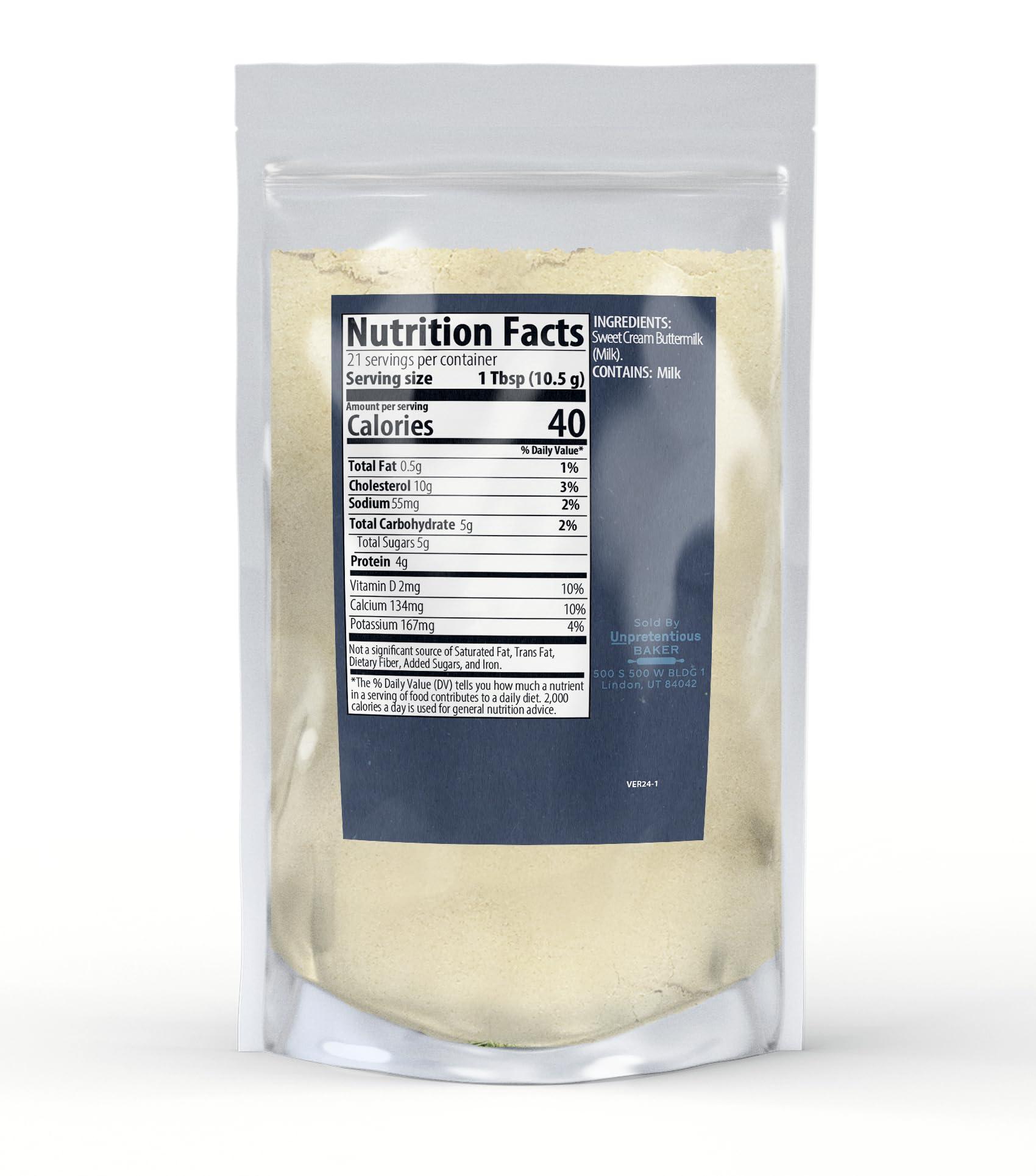 Unpretentious Unpretentious Buttermilk Powder, Made from Sweet Cream, Fine Powder, Cooking & Baking (8 Ounce)