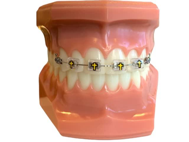 Snapcaps Snapcaps Braces Bumper Cover, Orthodontic Bracket Wax Substitute, Alternative Snap-on Braces Guard Braces Accessories 10 pack (Cross)