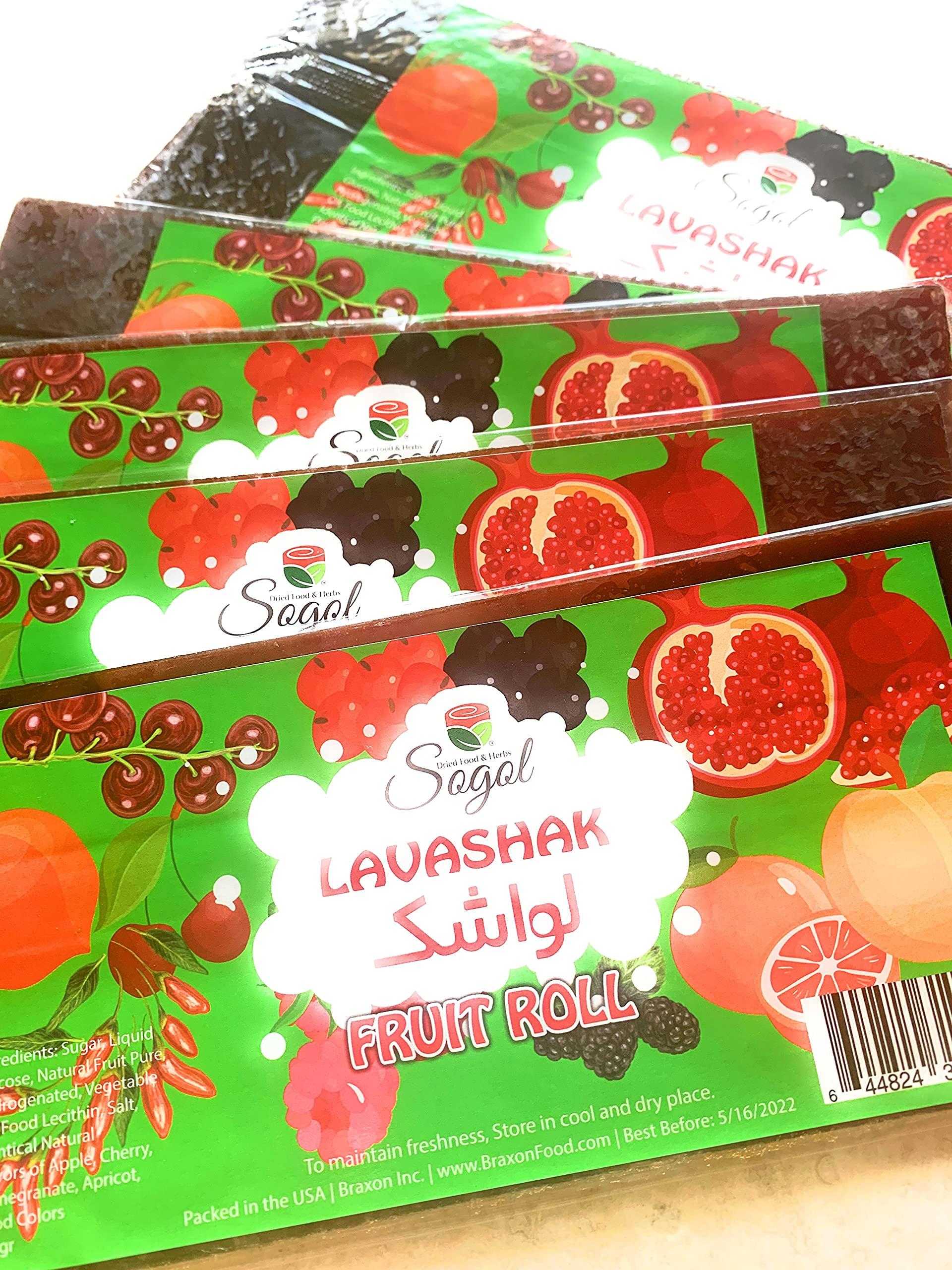lotus spices Lavashak 5 counts. Fruit rolls.Lavashak Snack Roll, Fruit Roll Snack, 5 counts. , Real Fruit Snack Rolls - Gluten Free, Vegan, and Non-GMO