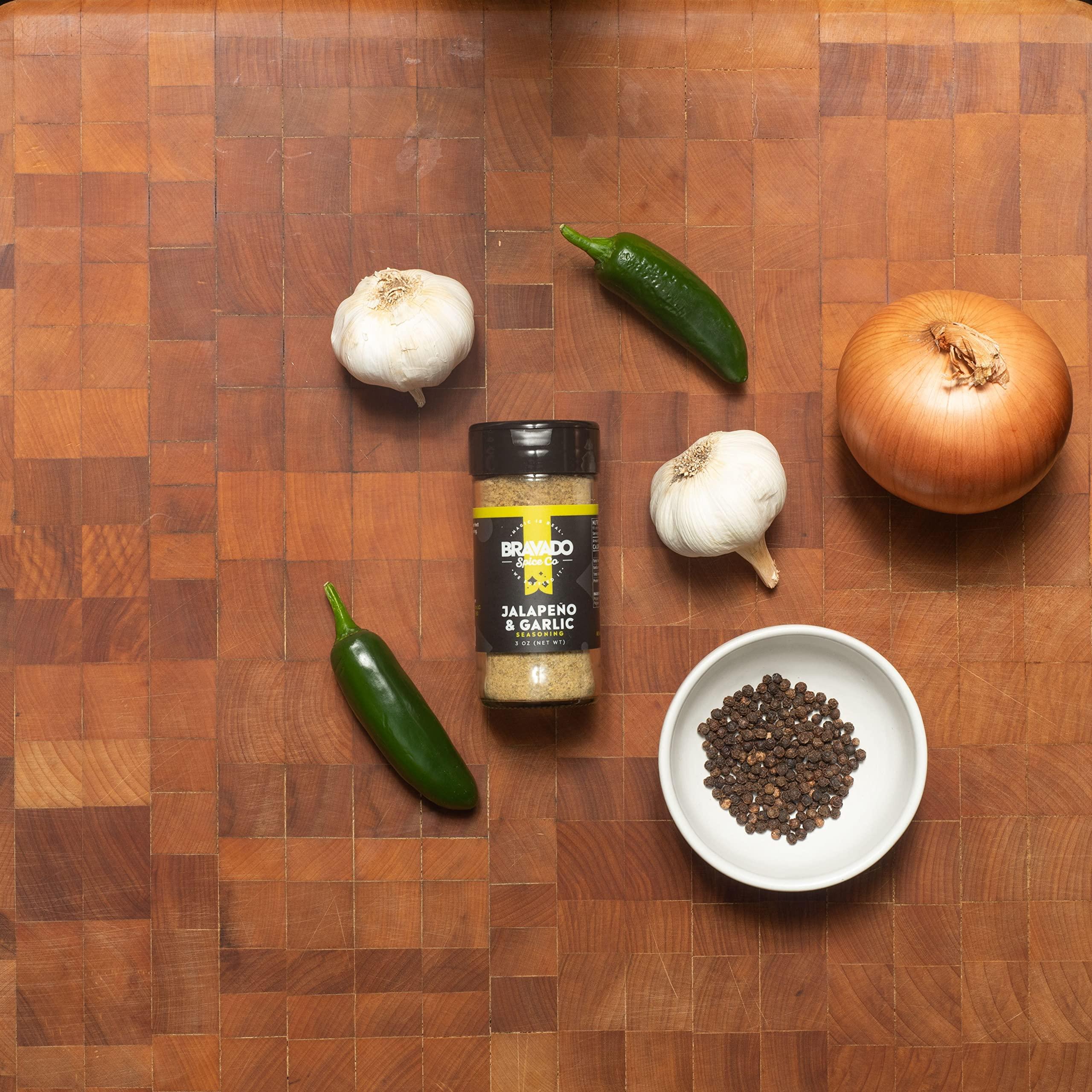 Bravado Spice Jalapeno & Garlic Seasoning By Bravado Spice Gluten Free, Vegan, Low Carb Paleo All Natural 3 oz All Seasoning Bottle Award Winning Gourmet All Purpose Seasoning
