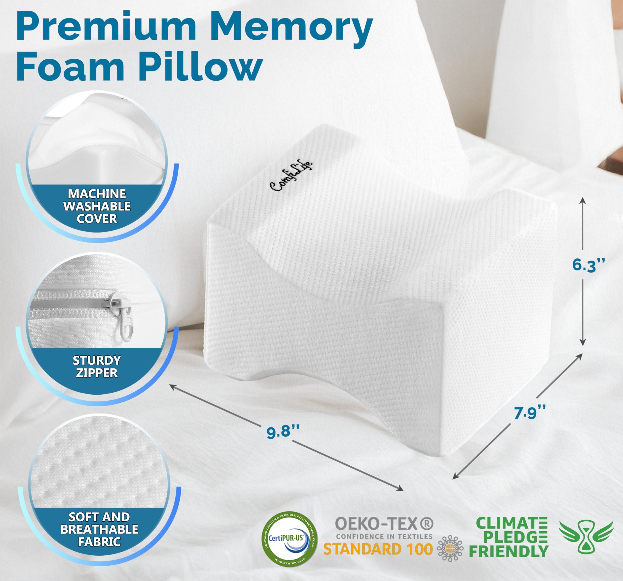 ComfiLife ComfiLife Orthopedic Knee and Leg Pillow for Side Sleepers Sleeping - 100% Memory Foam for Back Pain, Hip Pain Relief