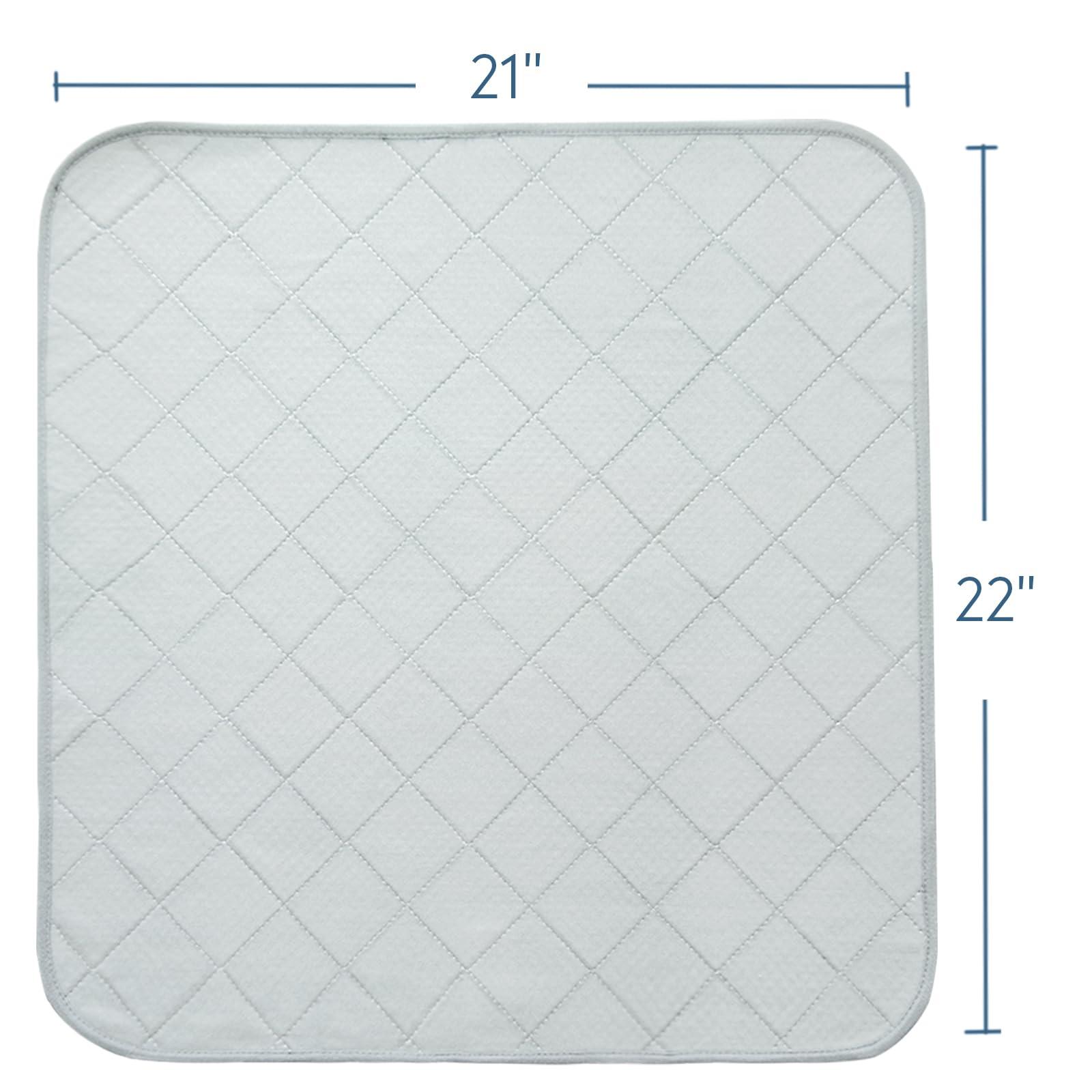 Magik & Kover Waterproof Chair Pads for Incontinence, 4 Pack Reusable Seat Protector Pads 22\" x 21\", Non-Slip Absorbent Wheelchair Pad Covers, Washable Chair Pads for Adults, Kids & Pets - Grey