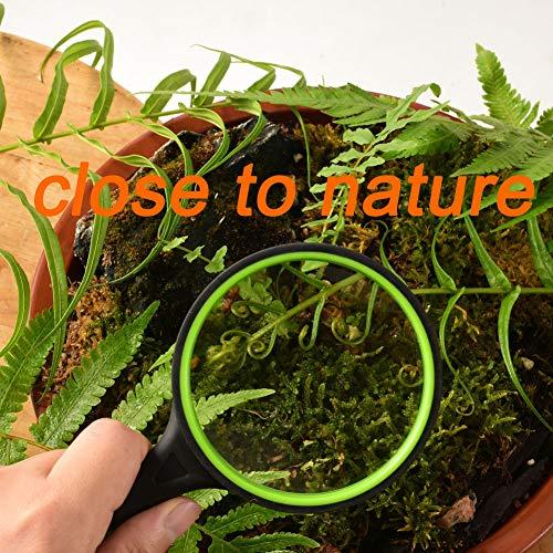 Ocim Ocim 2 Pack 75mm 10X Magnifying Glass, Kids Magnifying Glass,Magnifier with Non-Slip Rubber Handle for Seniors Reading and Kids Nature Exploration