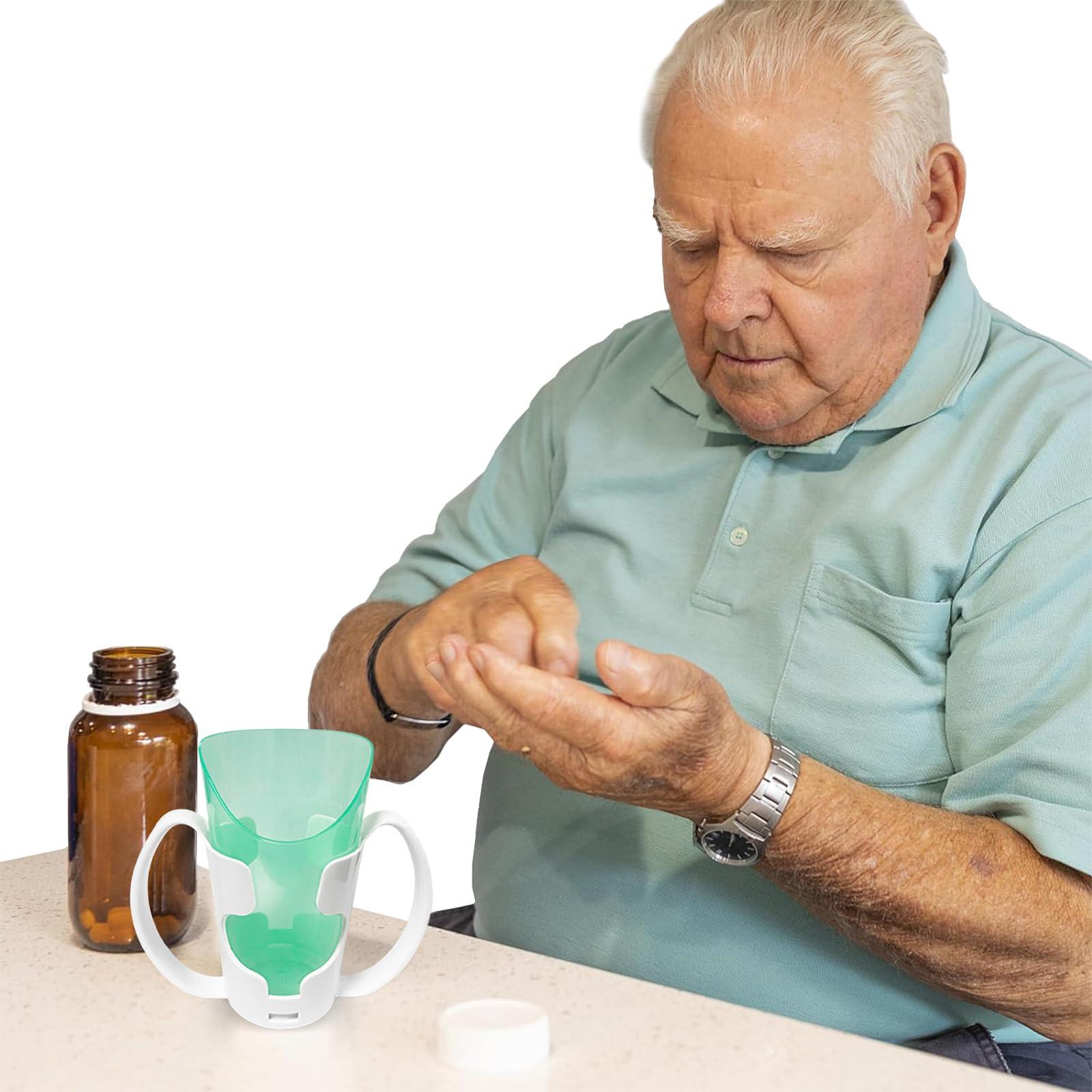 Clobeau Adult Nosey Cups Sippy Cups for Elderly 250ml Sippy Cup with 2 Handles No Spill Cups for Adults Dysphagia Cups for Disabled Patients Drinking Cup Handicap Cups Cut Out Nosey Cups Hospital Drink Cup