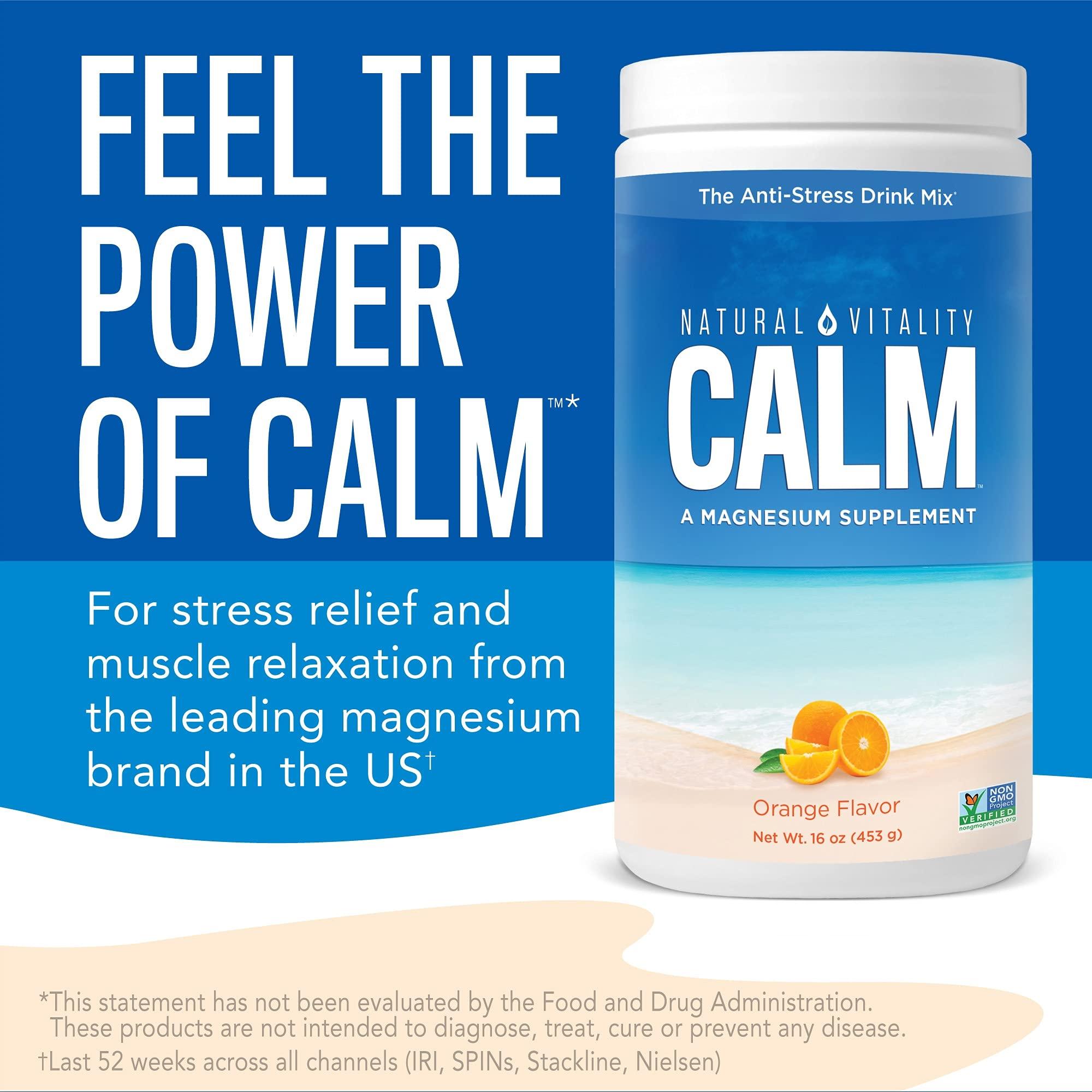 Natural Vitality NATURAL VITALITY Orange Flavor Magnesium Anti-Stress Drink Mix, 8 OZ