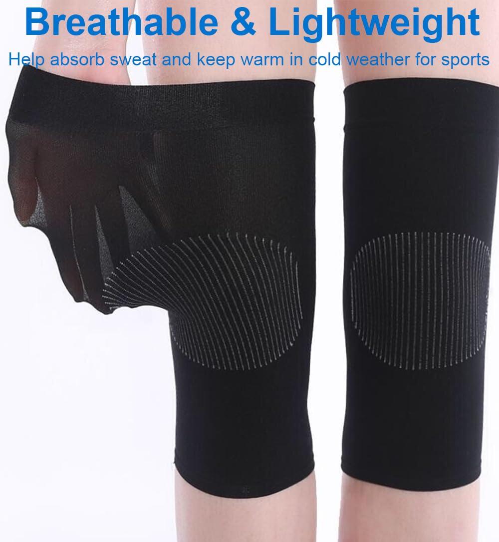 SUJAYU SUJAYU 1 Pair Knee Compression Sleeves for Women & Men, Lightweight Thin Knee Sleeves for Knee Pain Relief, Knee Warmers Knee Brace Undersleeve Dancer Knee Pads, Knee Brace for Daily Use (Beige)